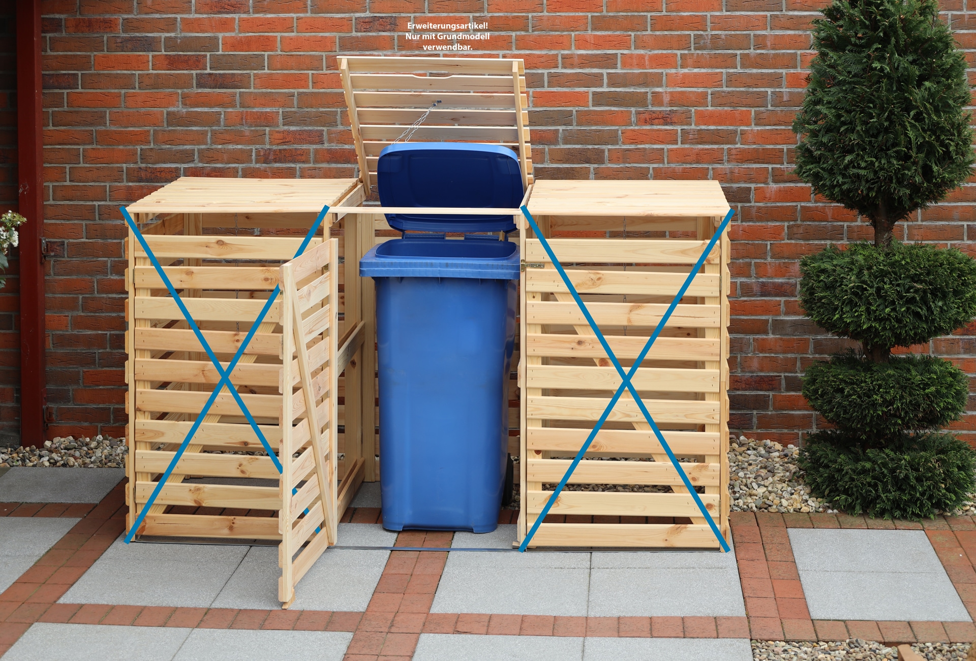 promadino Mülltonnenbox »Vario V Erweiterung« besonders robust aus zertifiziertem Kiefernholz gefertigt