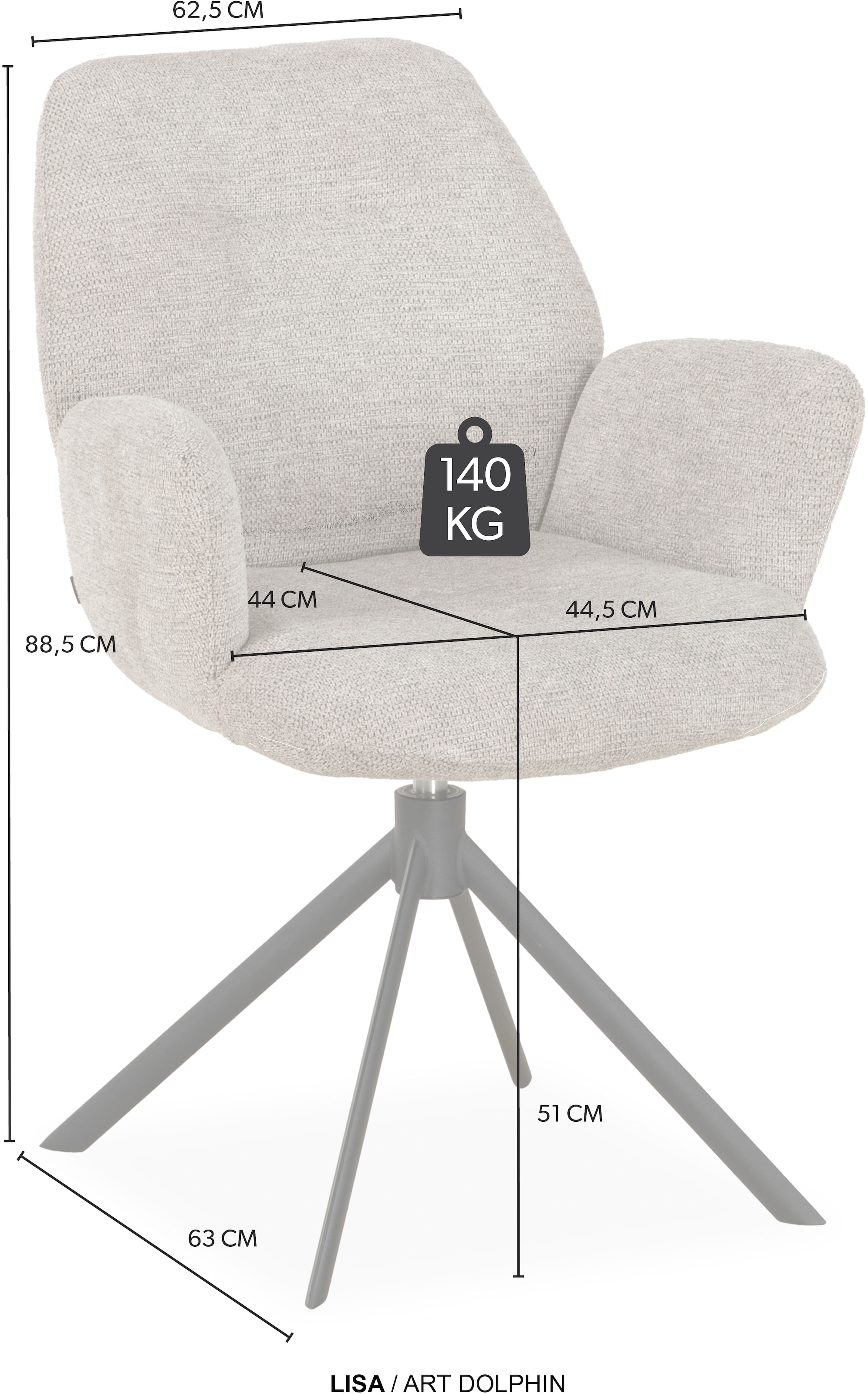 OMG Design Esszimmerstuhl »Lisa« (Set) 1 Stk.Drehstuhl mit auto-return, Armlehnenstuhl