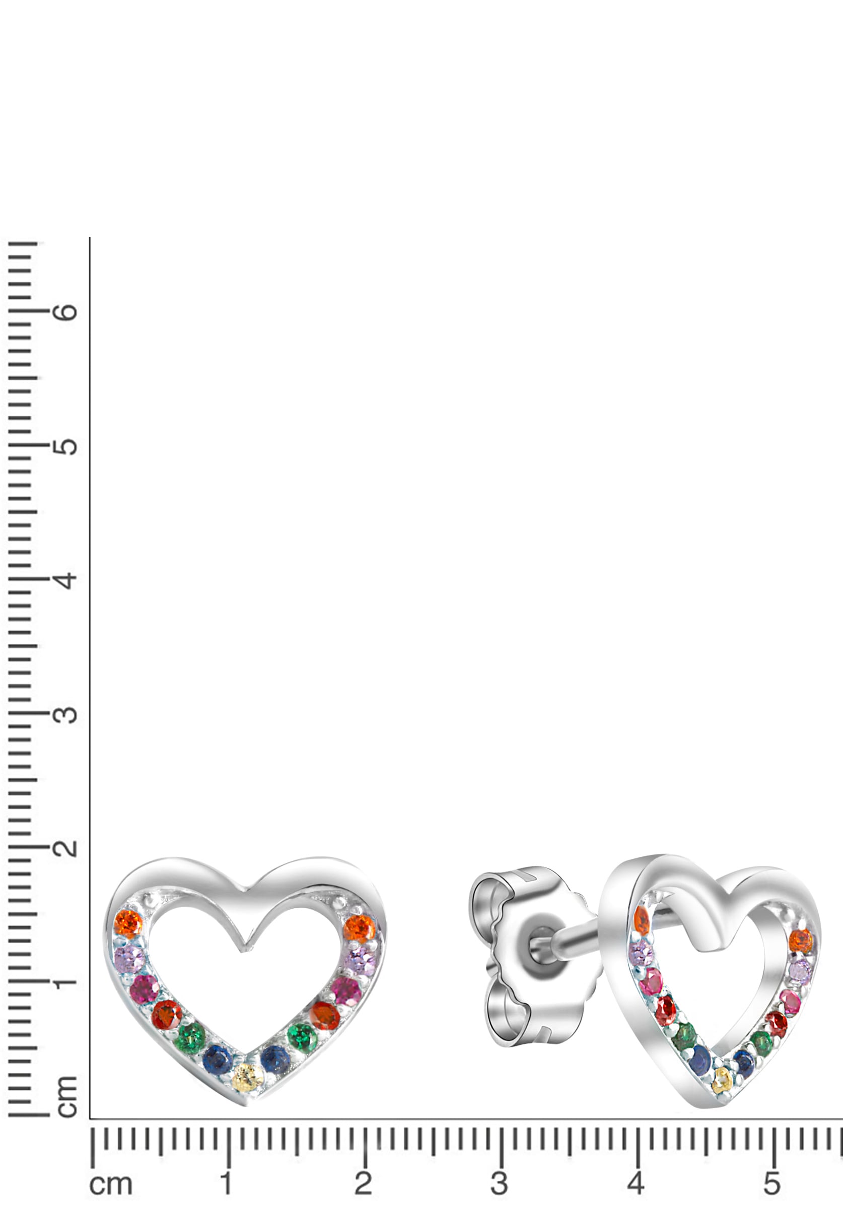 Firetti Paar Ohrstecker »Schmuck Geschenk Silber 925 Ohrschmuck Herz«, mit Kristallstein (synth.)