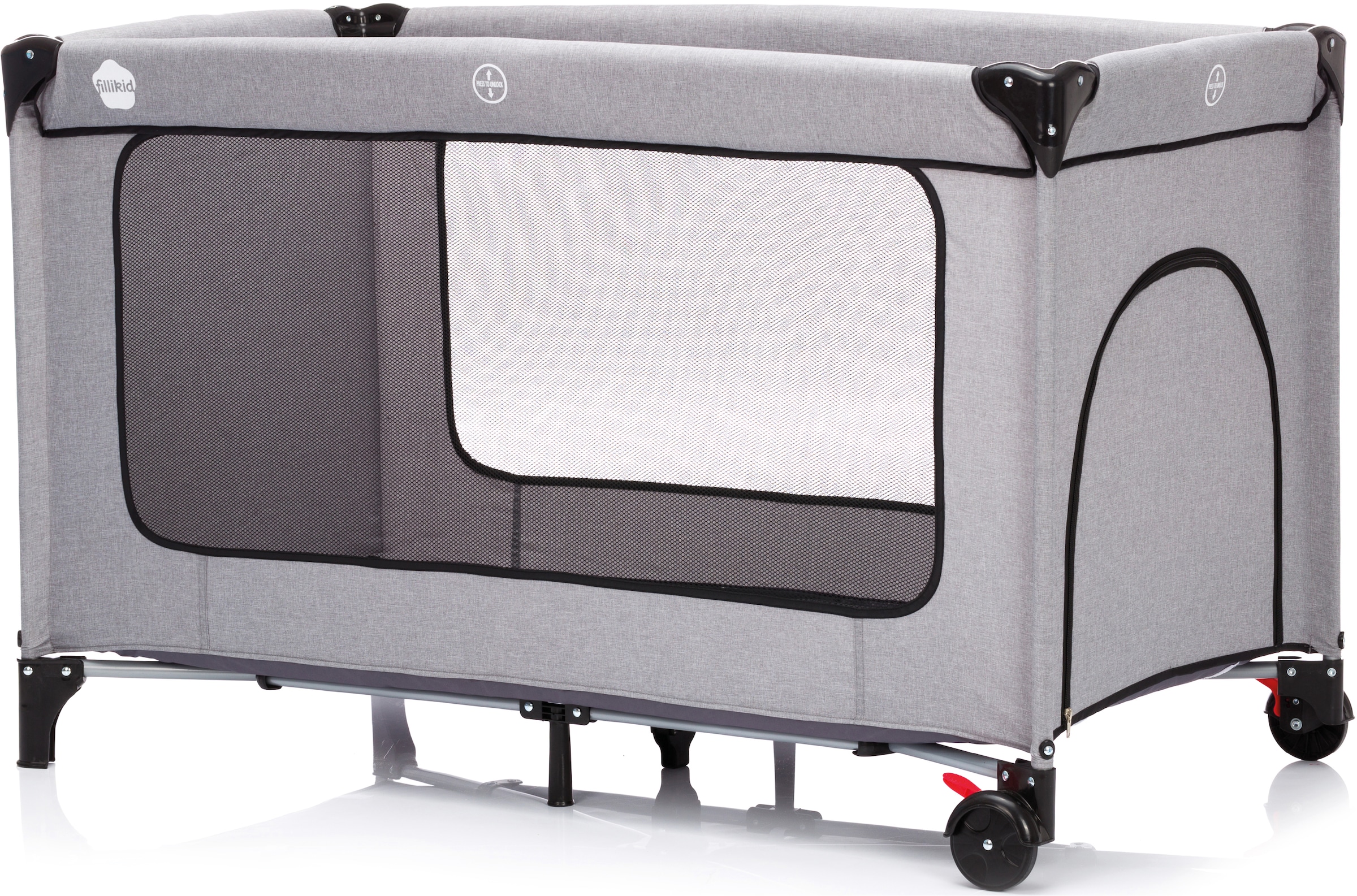 Fillikid Baby-Reisebett »Standard grau melange«, Inklusive Transporttasche  bei