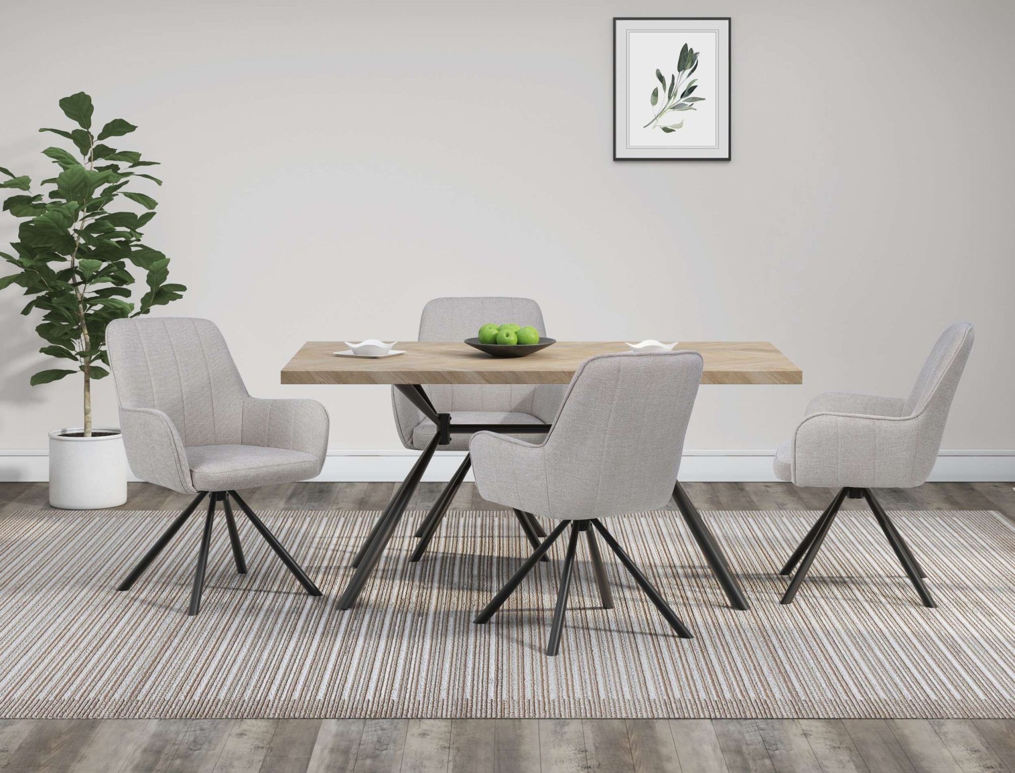 OTTO home Esszimmerstuhl »Flaurent« () 2 Stk.gepolsterte Rückenlehne, Armlehne und Sitzfläche, Sitzhöhe 50 cm