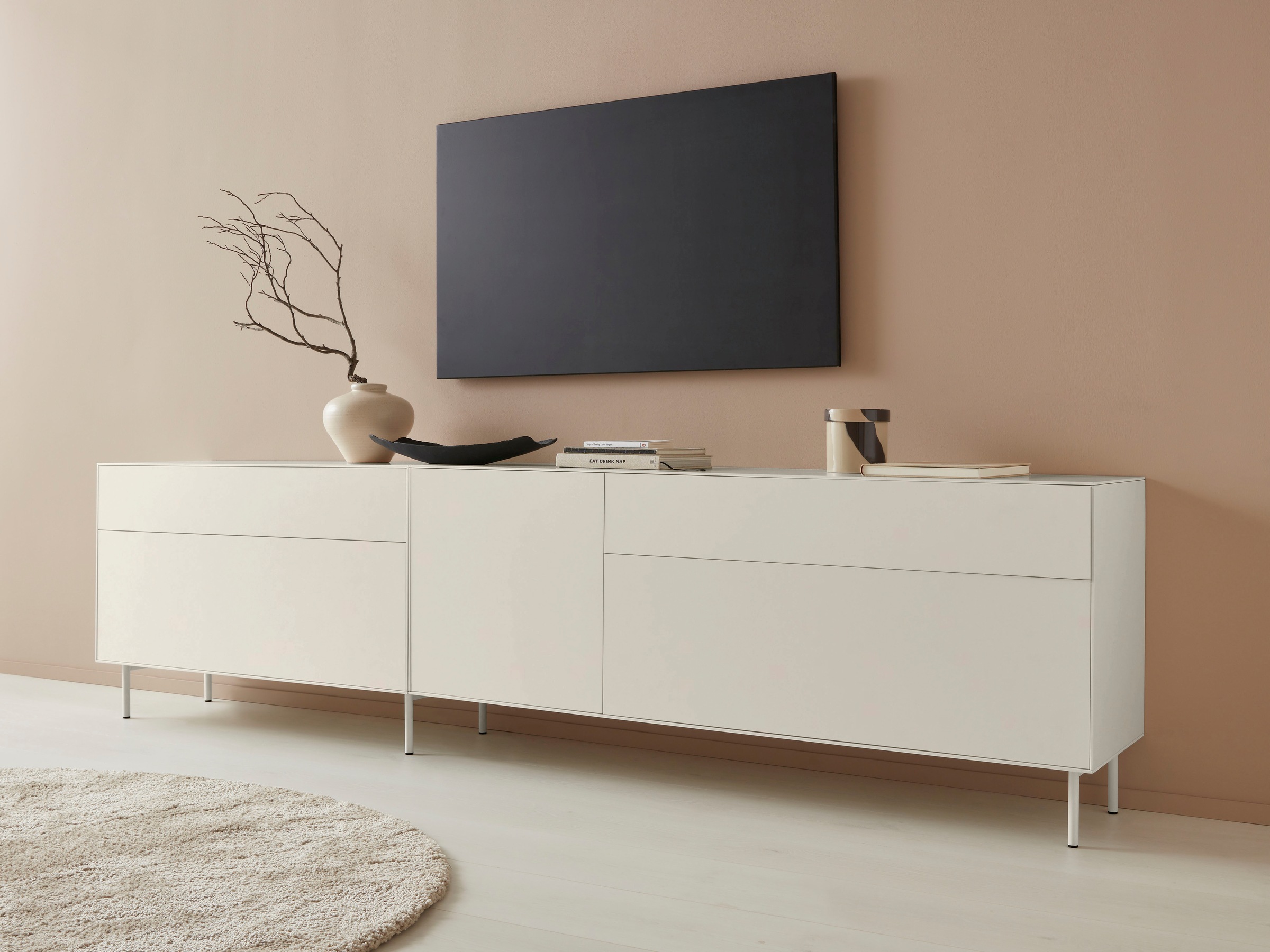 LeGer Home by Lena Gercke Lowboard »Essentials«, Breite: 167 cm, MDF lackiert, Push-to-open-Funktion