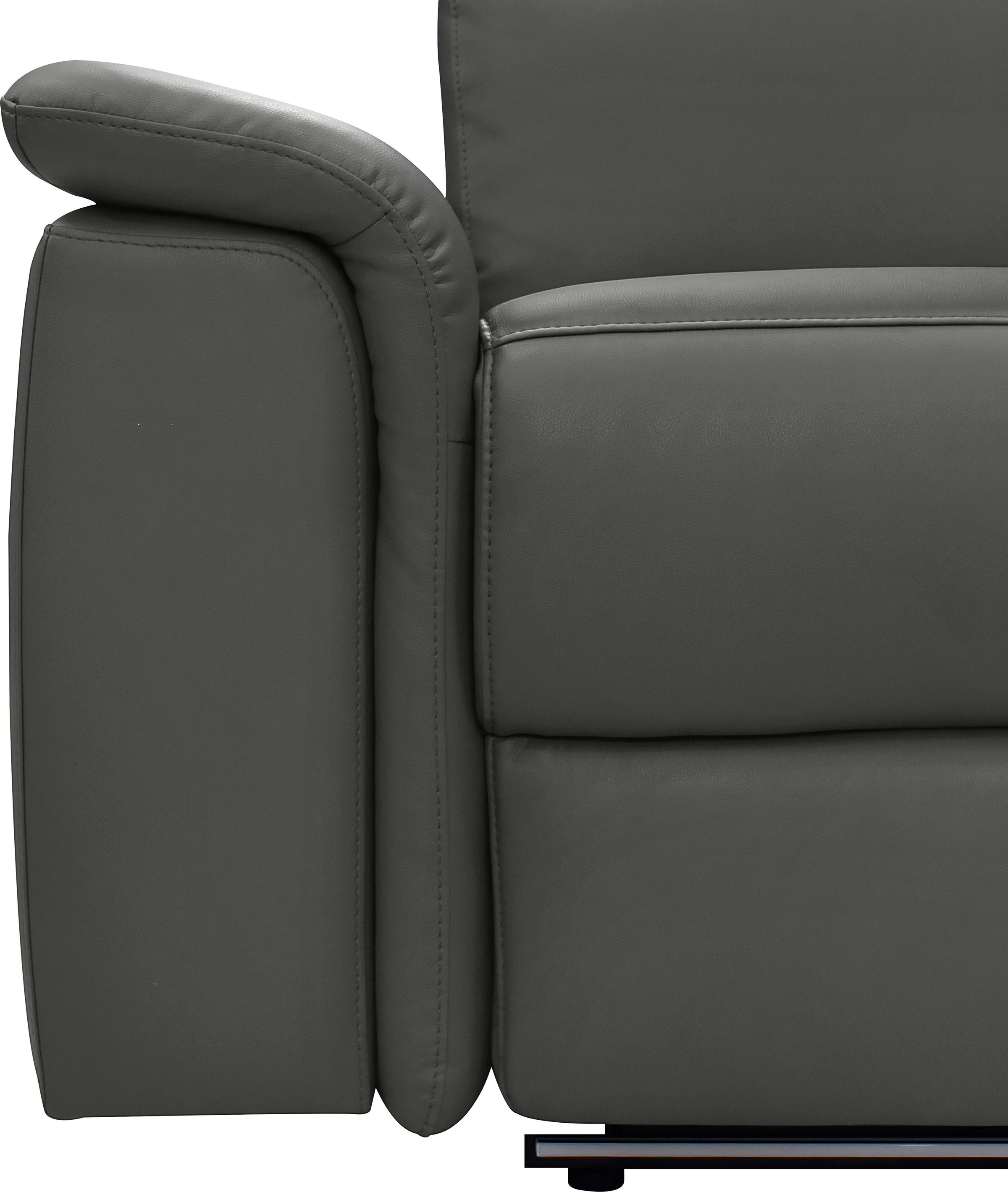 Places of Style Ecksofa »Pareli, L-Form, 259cm,m. Recamiere, Echtleder, Kunstleder, Webstoff«, man. o. elektr. Relaxfunktion, USB/Kopfteilverstellg u. LED