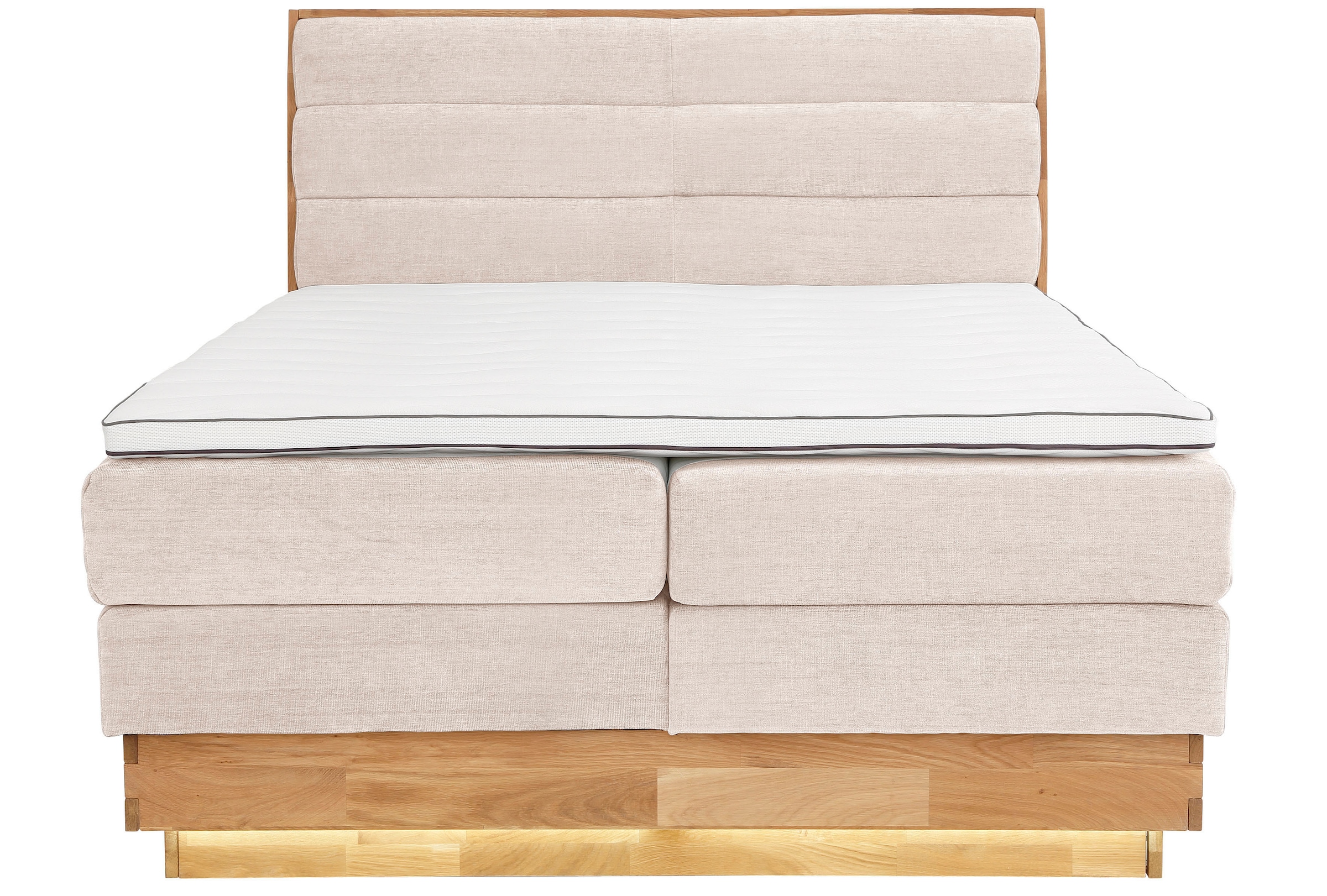 OTTO home Boxspringbett »JENNA in verschiedenen Farben und Breiten erhältlich« LED-Beleuchtung, mit zertifizierten, recycelten Bezugsstoffen