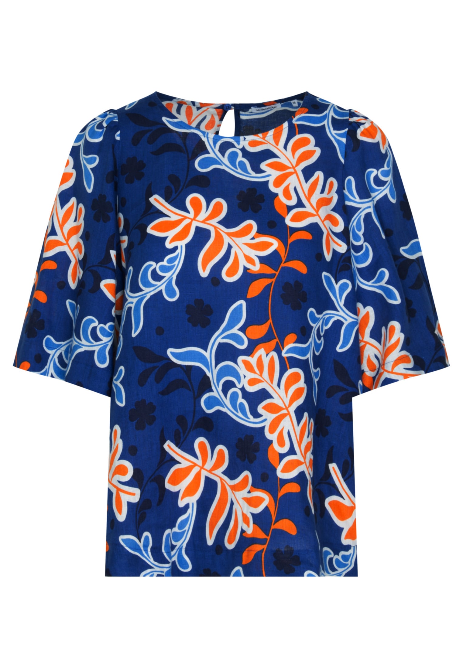 seidensticker Shirtbluse »Schwarze Rose« Kurzarm Rundhals Druck