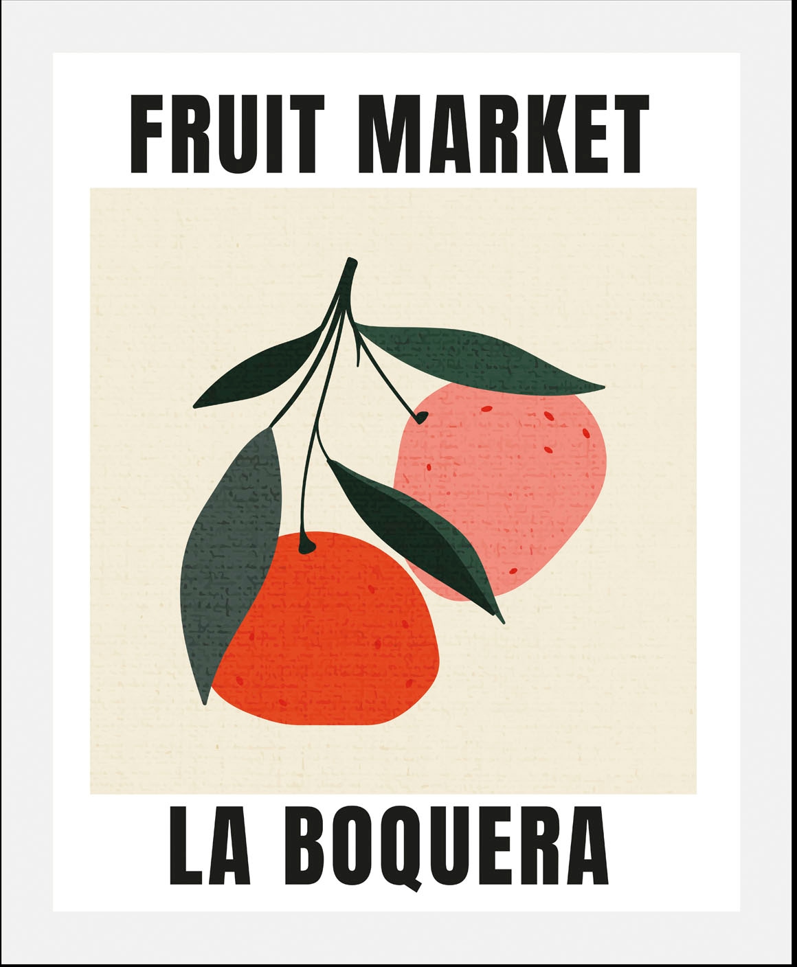 queence Bild »Fruit Market«, Obst-Obst Bilder-Essen-Lebensmittel-Kunst-Schriftzug, (1 St.), gerahmt