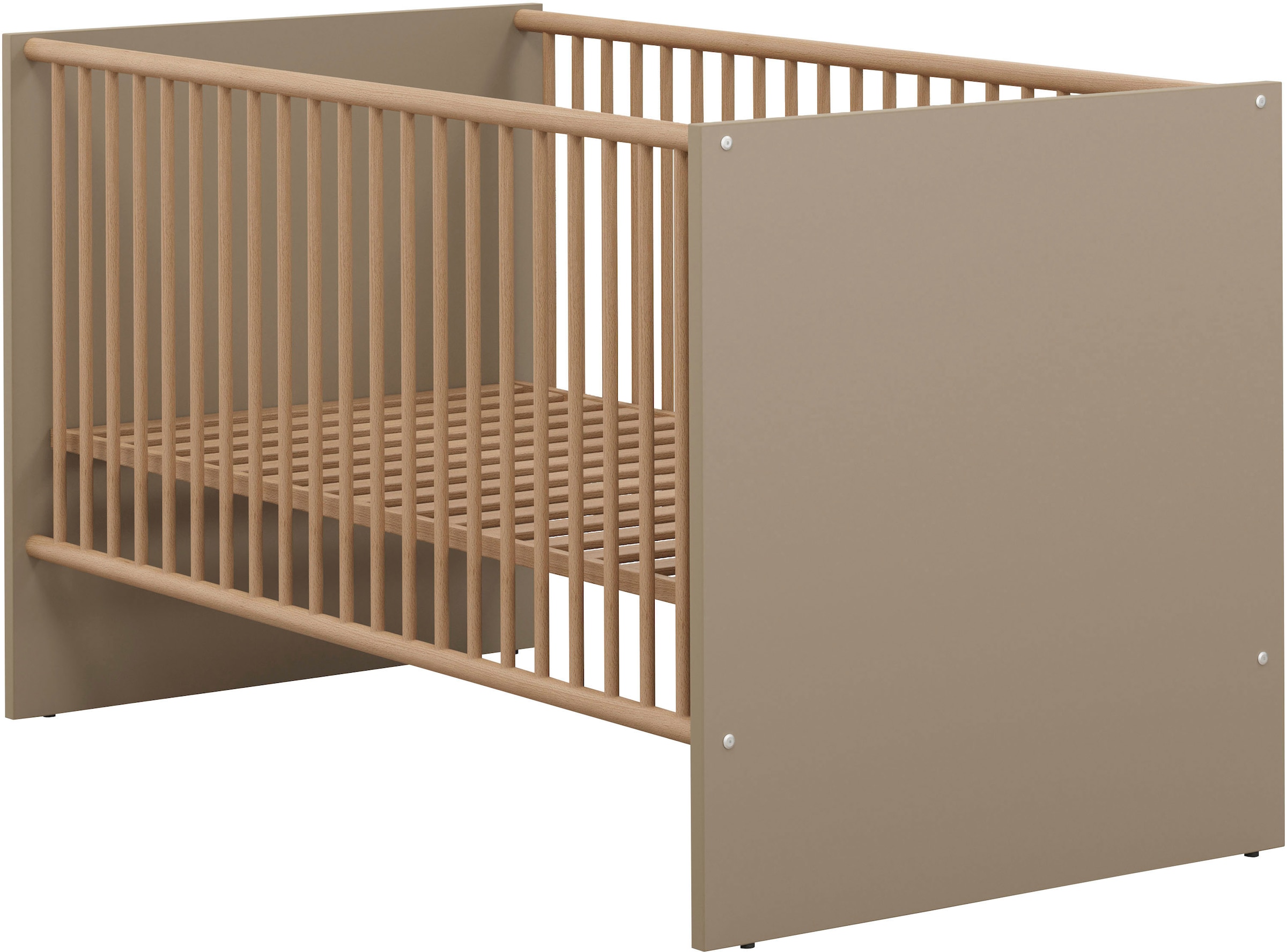 trendteam Babymöbel-Set »Beja« Set, 3 tlg. Gitterbett, Wickelkommode und Kleiderschrank - silberfarbene Griffe