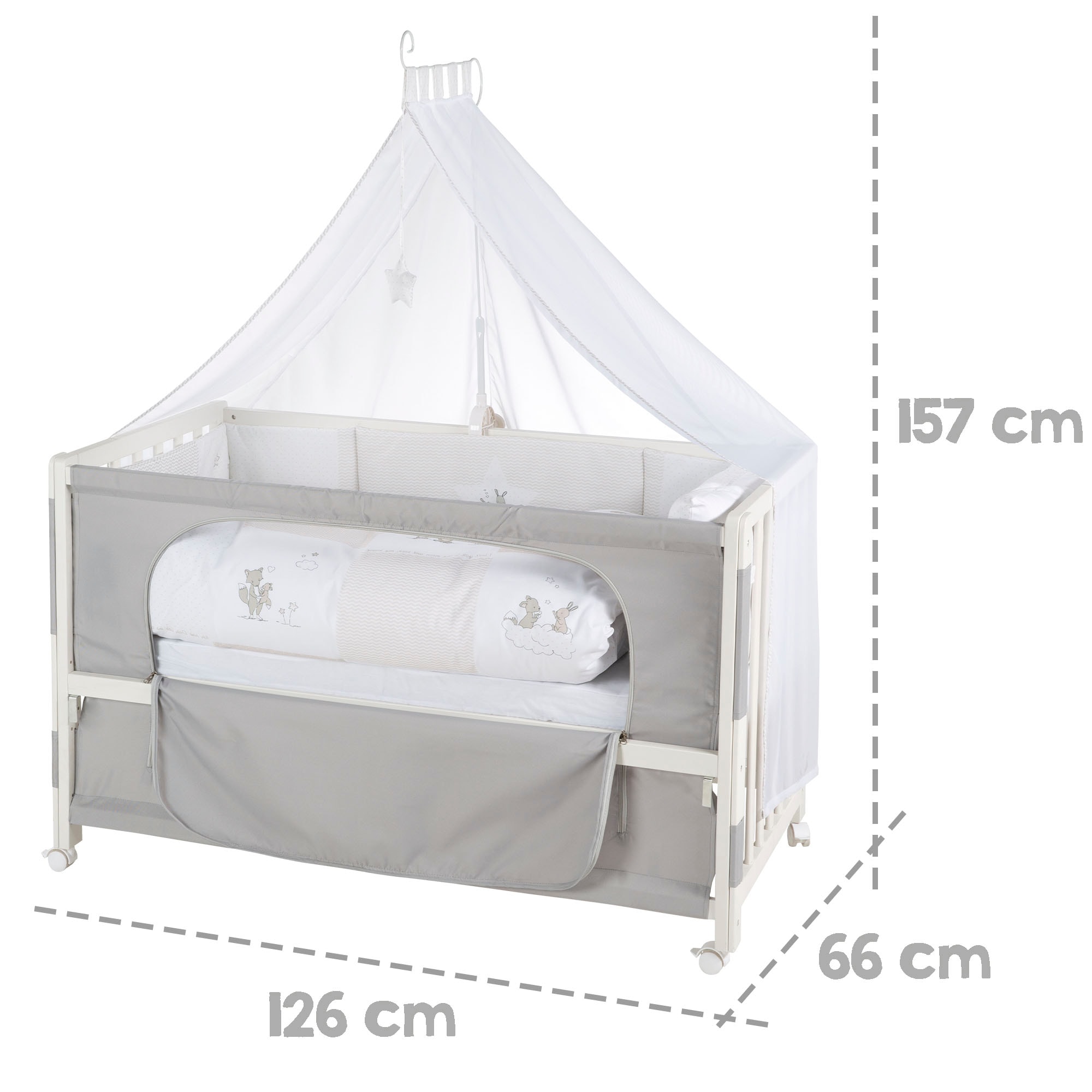 roba® Babybett »Room Bed, Fox & Bunny«, (6 tlg.)