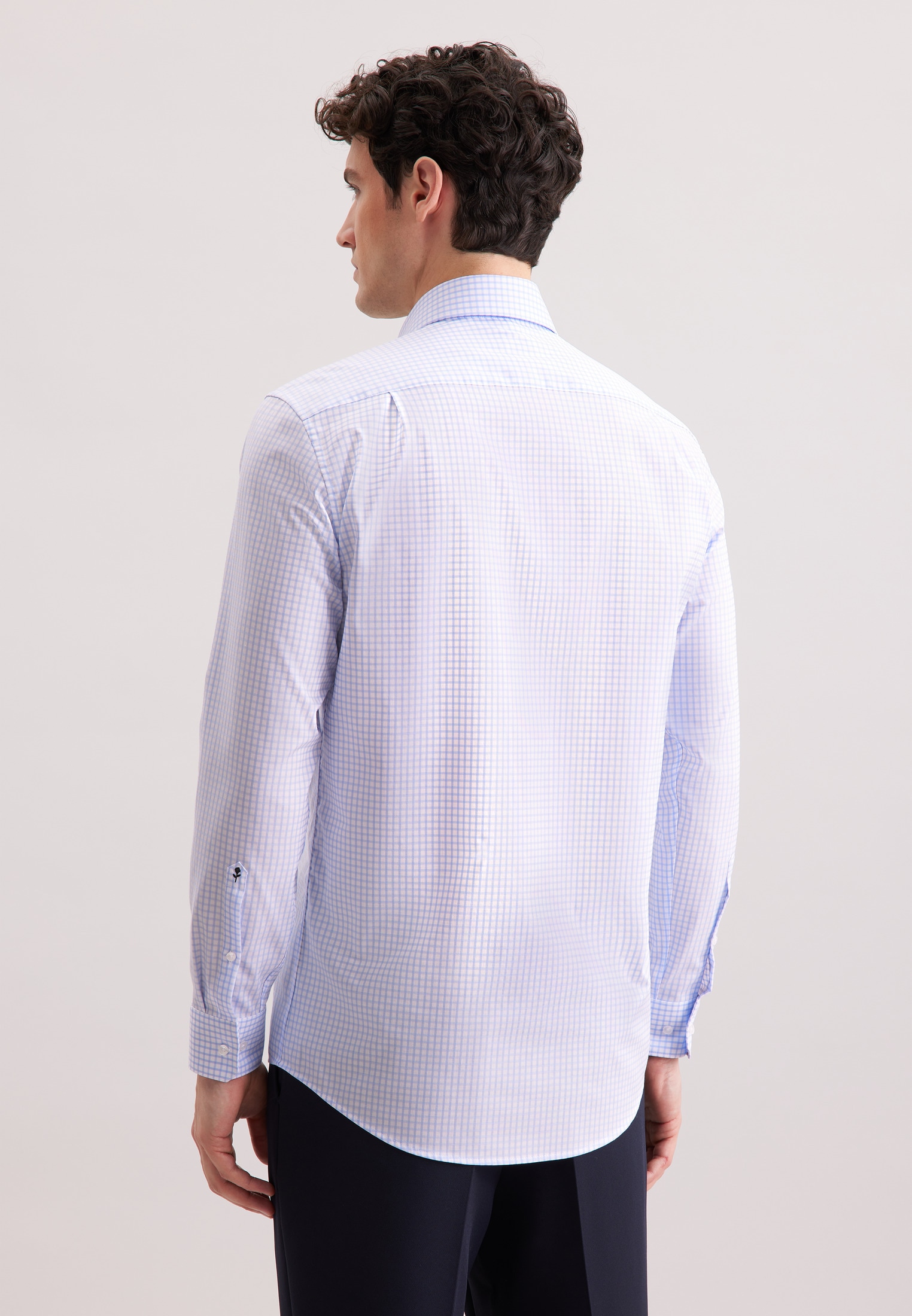 seidensticker Businesshemd »Schwarze Rose«, Regular 1/1 Covered-Button-Down-Kragen Karo