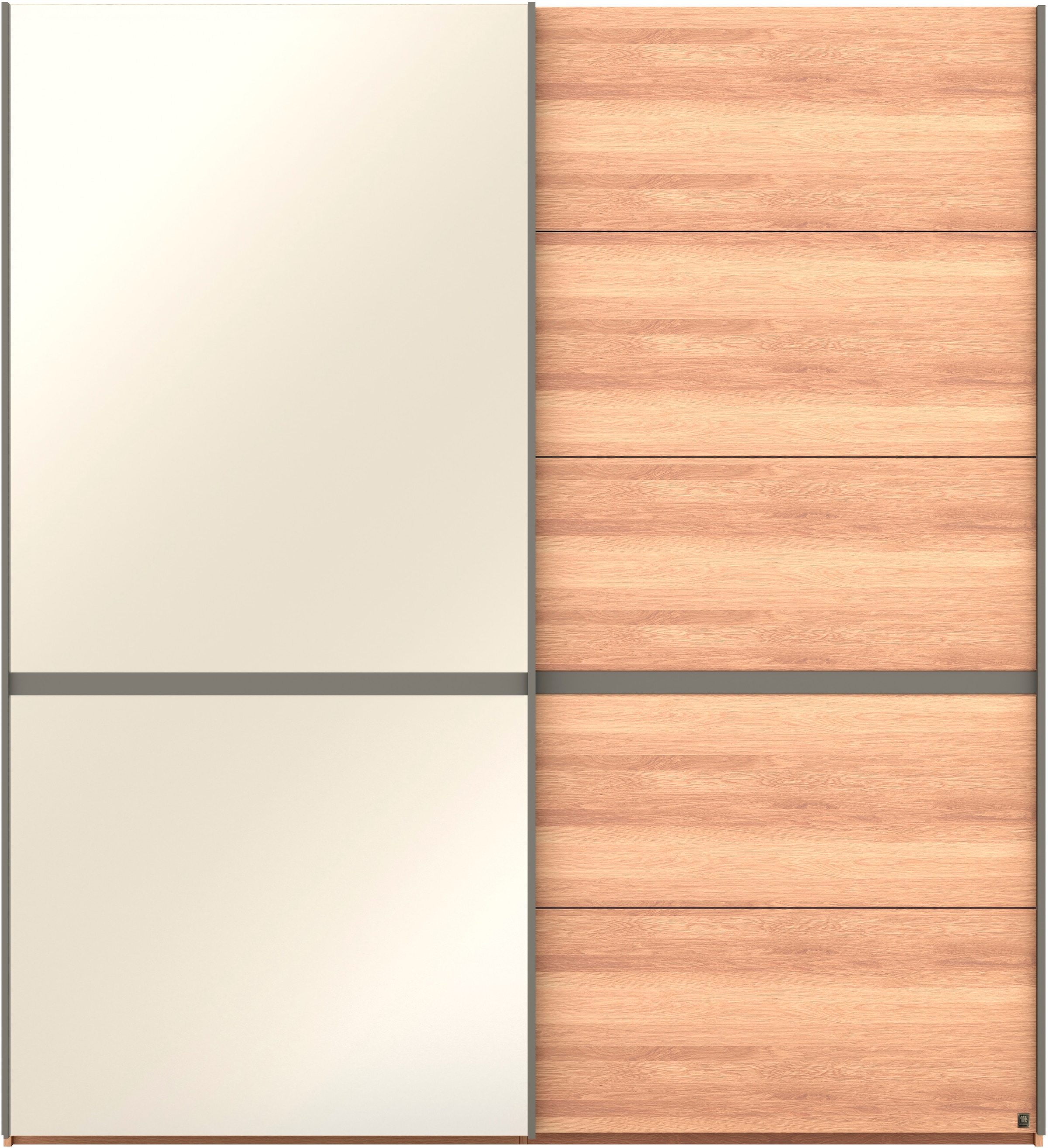 Musterring Schwebetürenschrank »Sorrent, Kleiderschrank, Schrank, Schiebetüren« Teilmassiv Eiche, MADE IN GERMANY,  Türen in Eiche massiv mit Kassetten-Optik, verschiedene Maße verfügbar