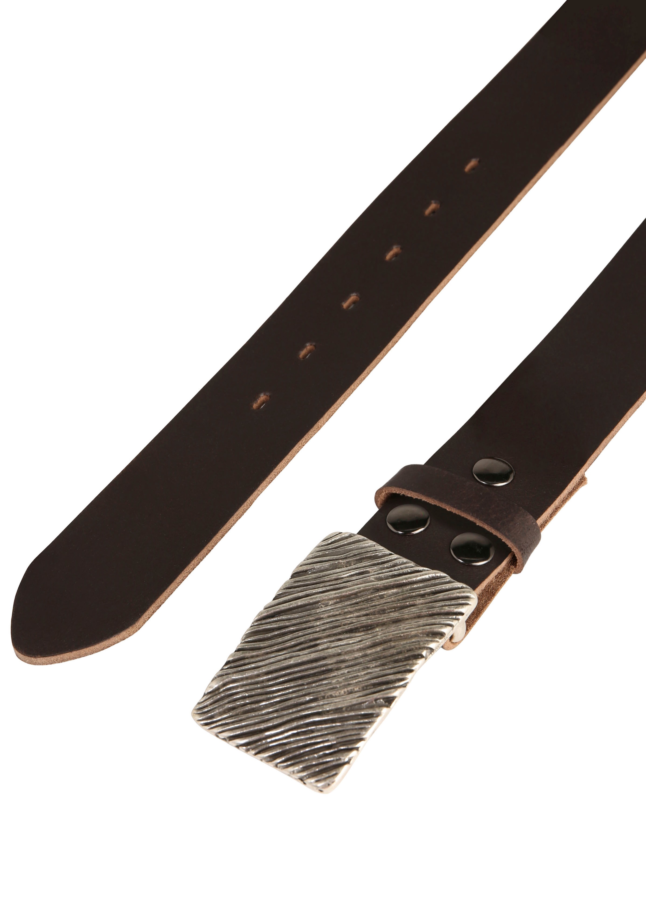 Rettungsring Gürtel Ledergürtel mit austauschbarer Schließe »Seegras Rechteck«