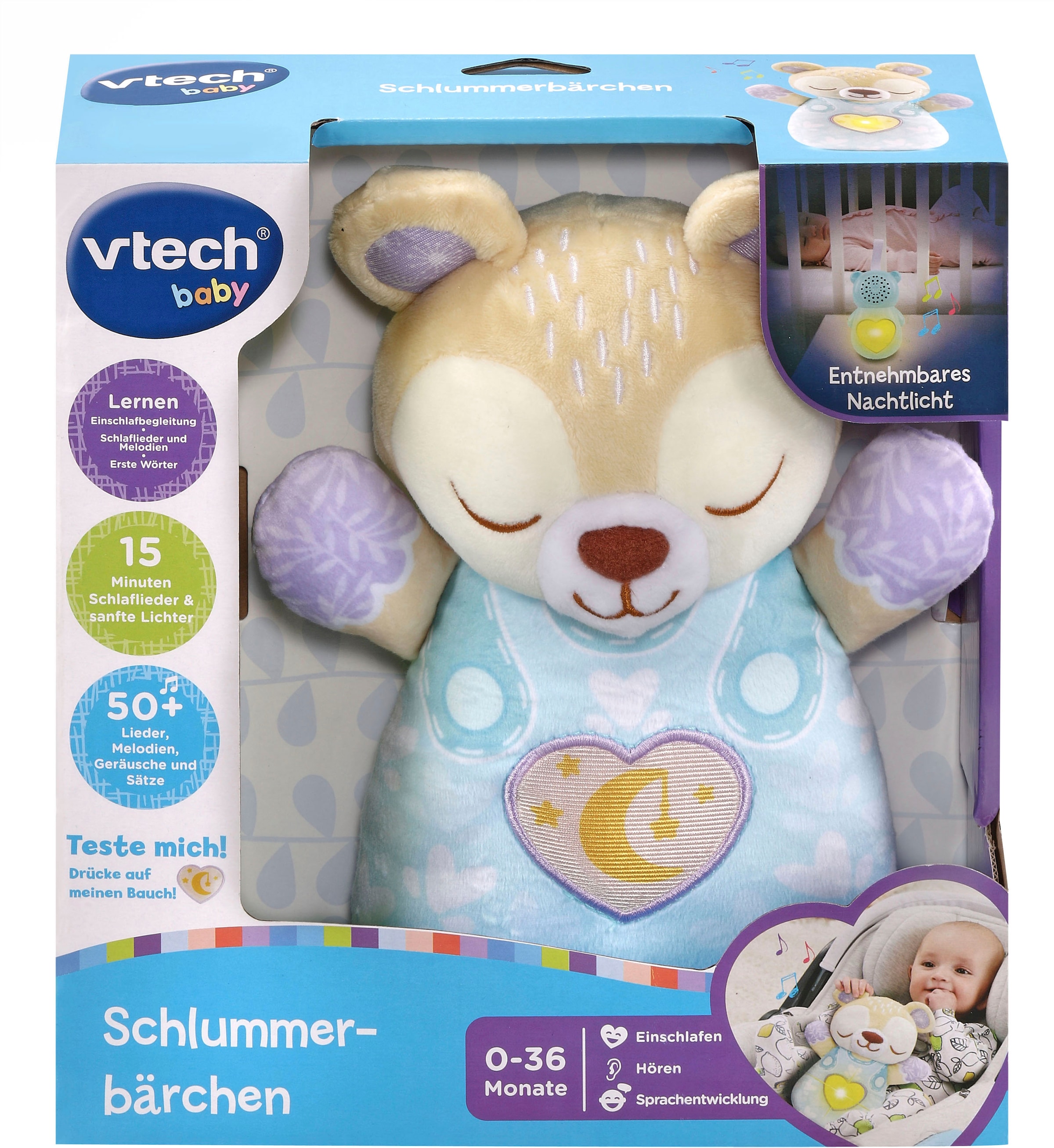 Vtech® Kuscheltier »Vtech Baby, Schlummerbärchen«, mit Licht- und Soundeffekten