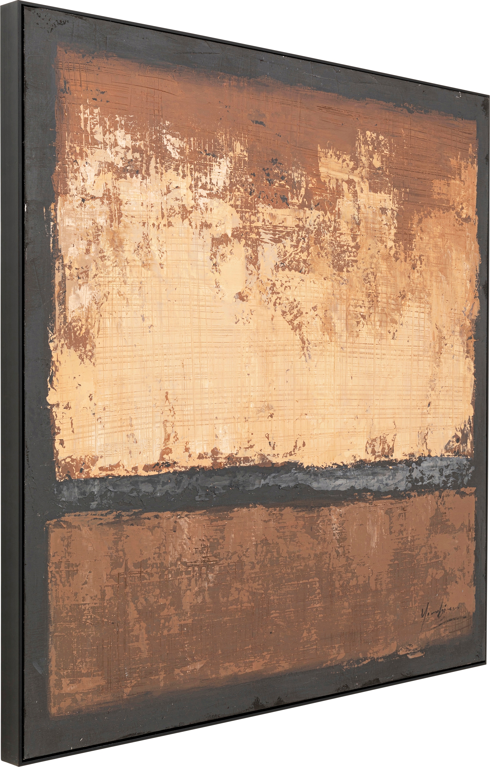 Kare Design Bild mit Rahmen »Gerahmtes Bild Silence Braun 120x120cm«