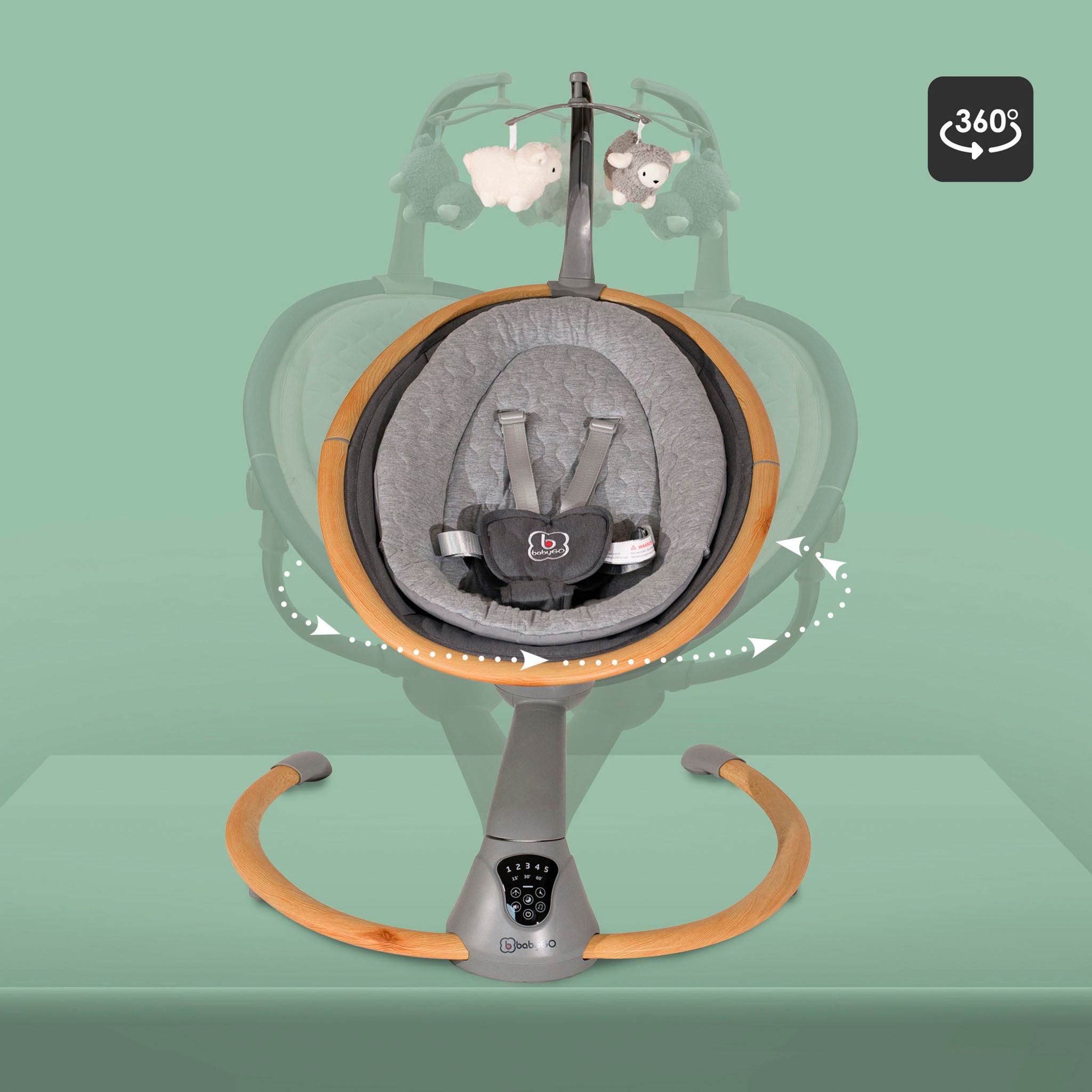BabyGo Babywippe »Homey«, bis 9 kg, mit Schaukelbewegungen und Sound