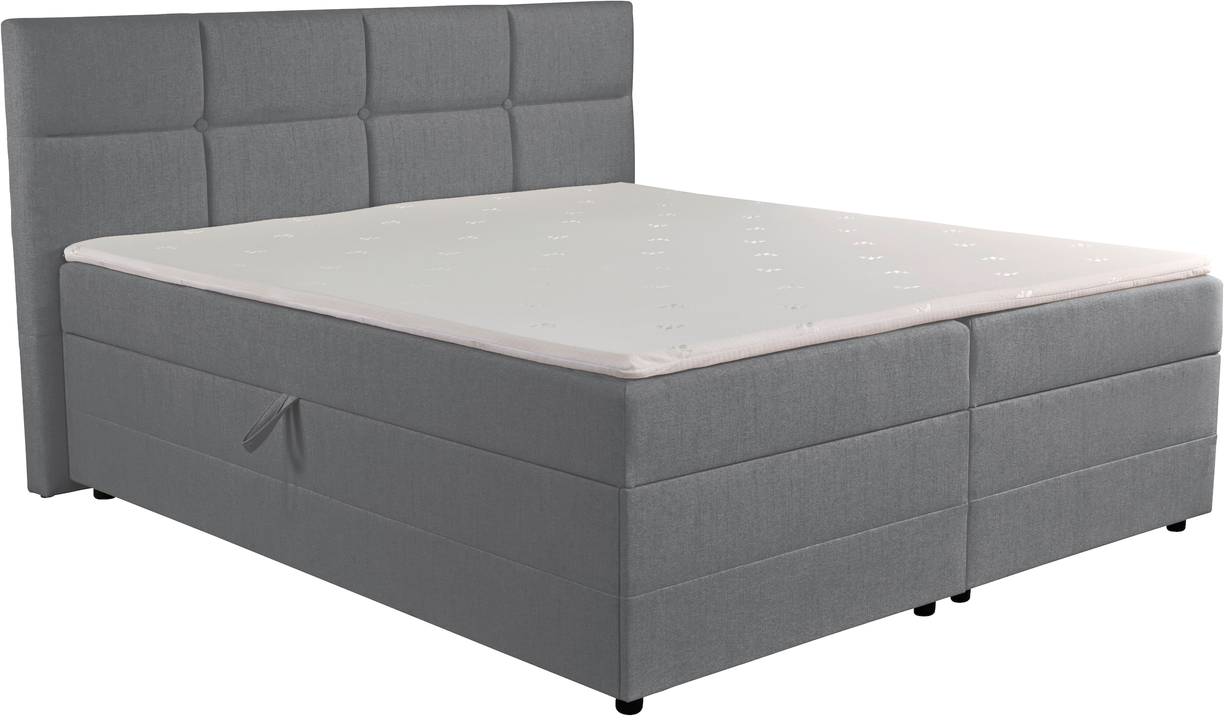 INOSIGN Boxbett »Fillmore inkl. Bettkasten, Liegefläche 180x200 cm, in Boxspring-Optik«, inkl. Topper, erhältlich in verschiedenen Farben