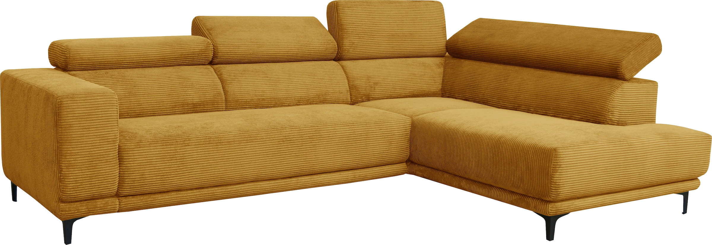 Ecksofa »Hikari«, wahlweise mit Sitzvorzug, in modernem Cordstoff, Breite 302 cm