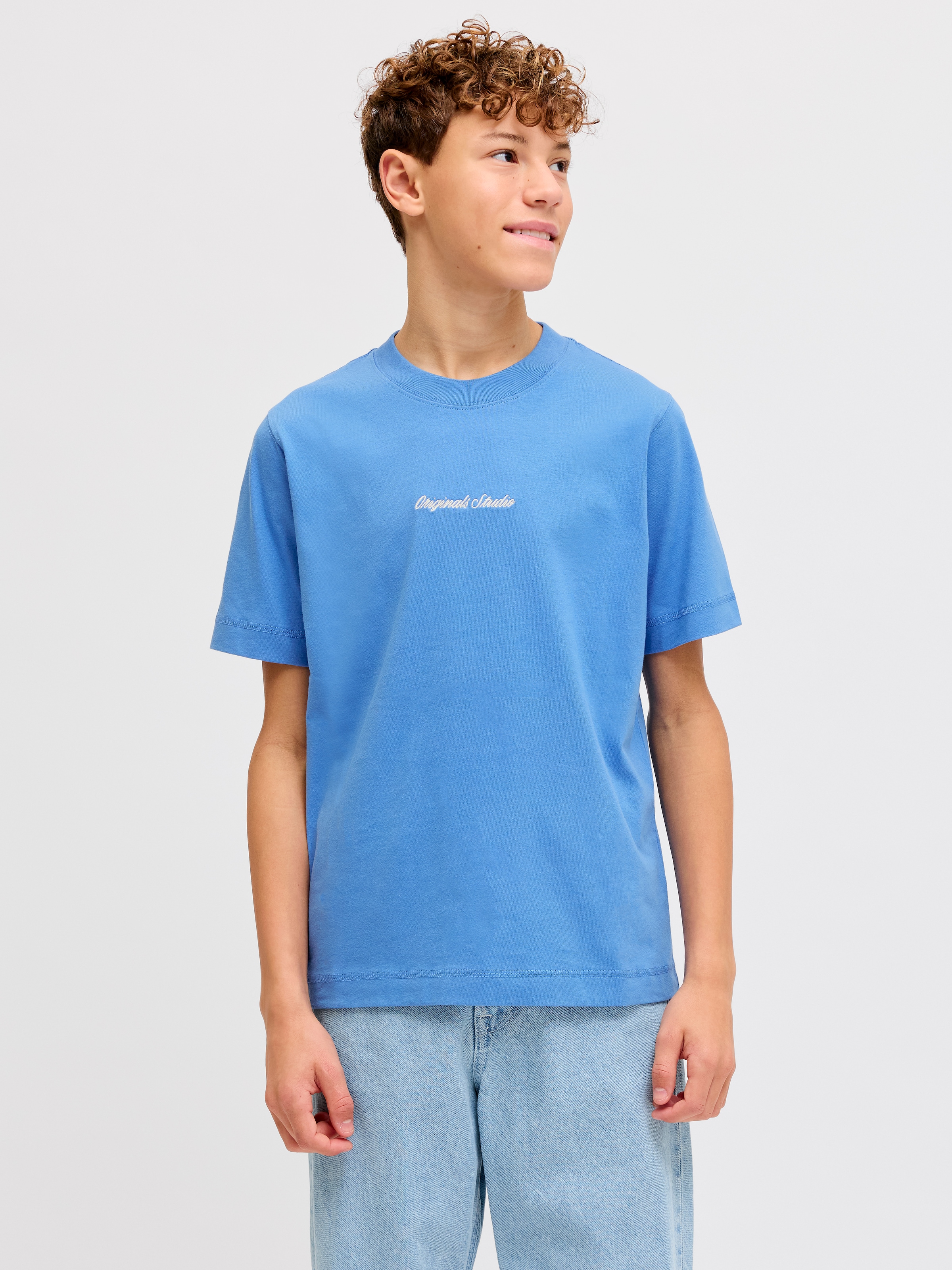 Jack & Jones Junior T-Shirt »JORNORREBRO EMB TEE SS CN NOOS JNR« Baumwolle, relaxed fit, Kurzarm