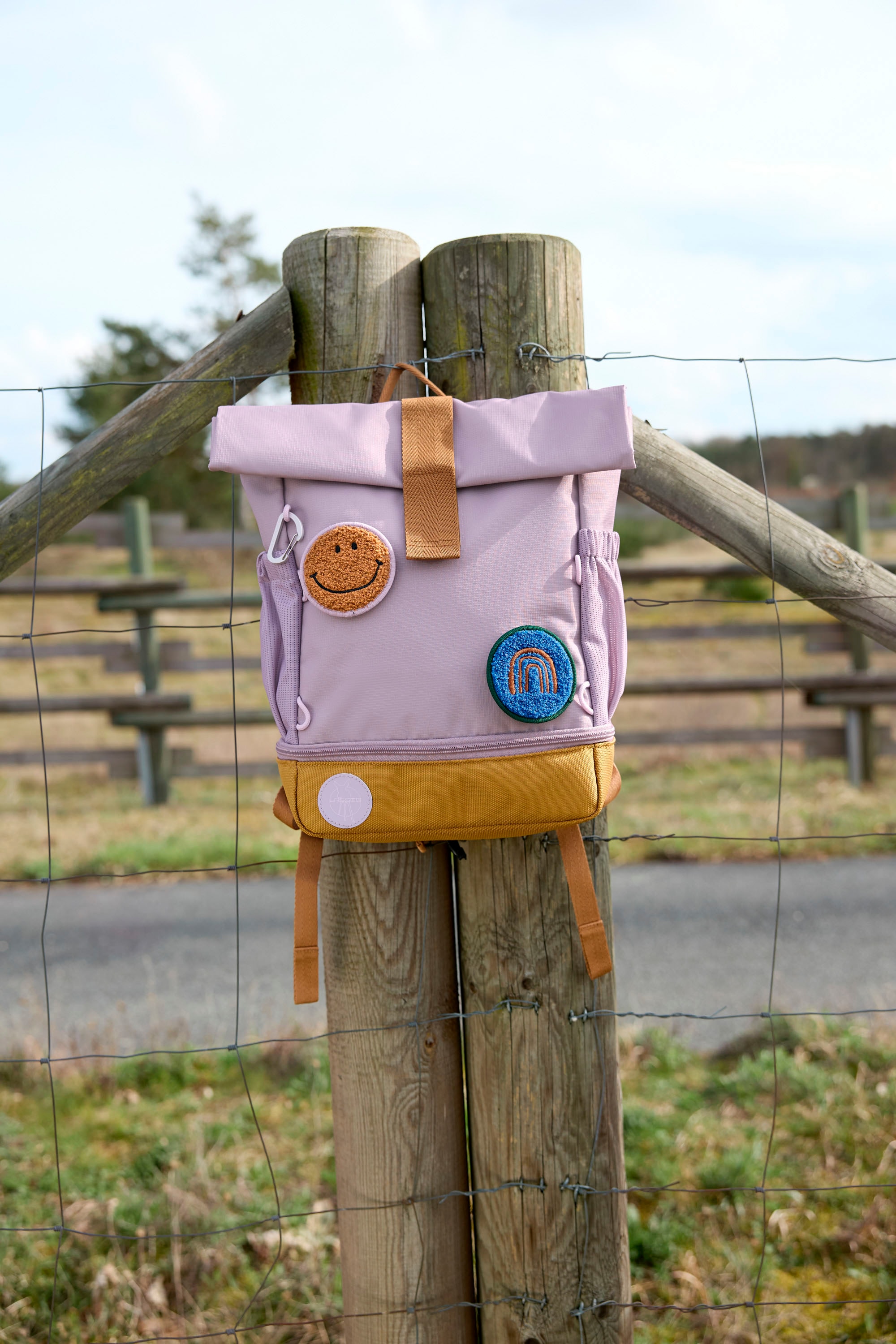LÄSSIG Kinderrucksack »Little Gang, Mini Rolltop Backpack, lilac«, Reflektoren, aus recycelten PET-Flaschen