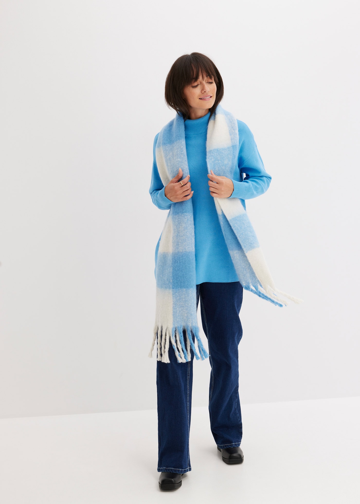 bonprix Strickpullover »Gerippter Pullover aus reiner Baumwolle« Gerippter Pullover aus reiner Baumwolle