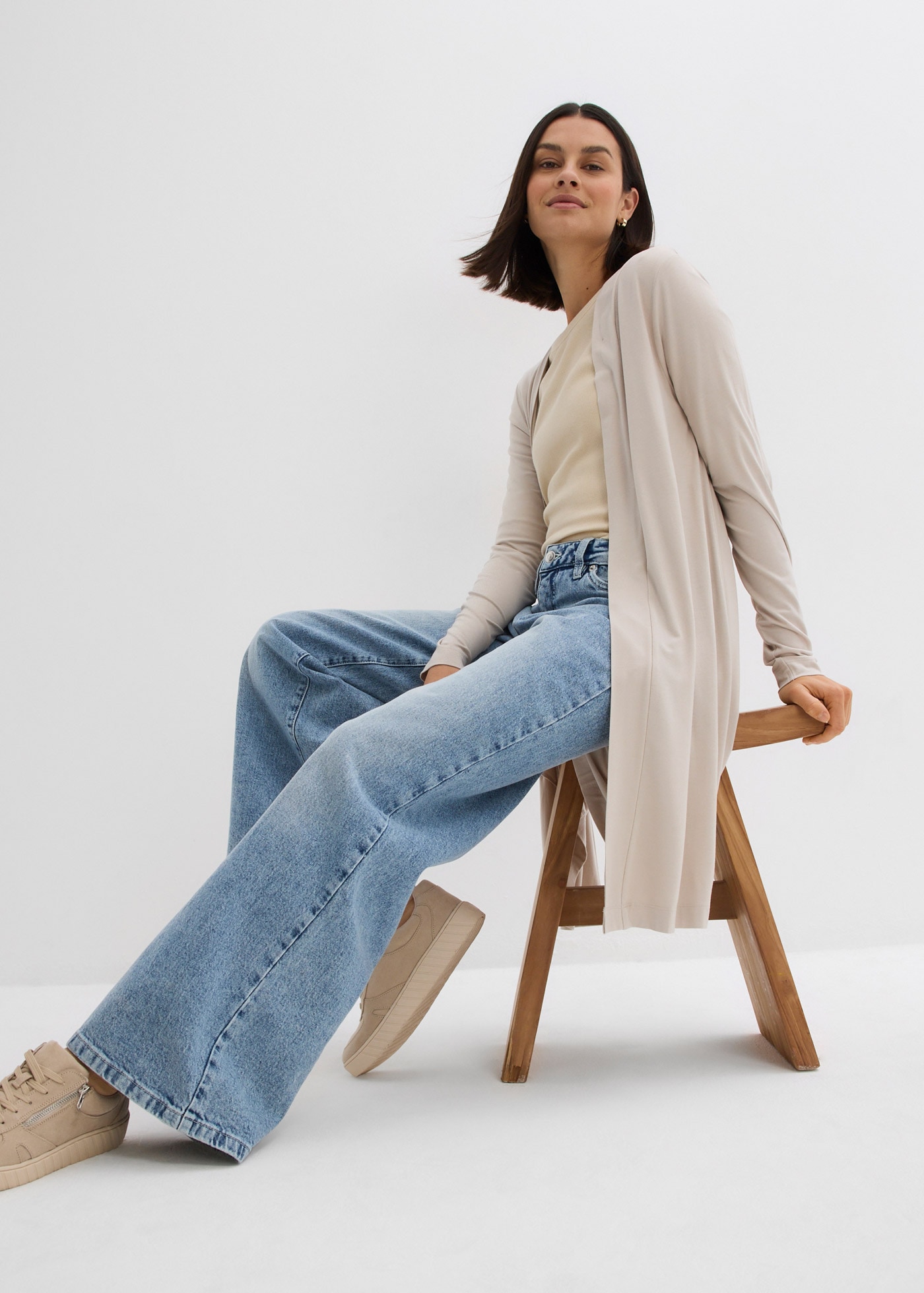 bonprix Shirtjacke gerade Passform, offene Schnittform ohne Verschluss