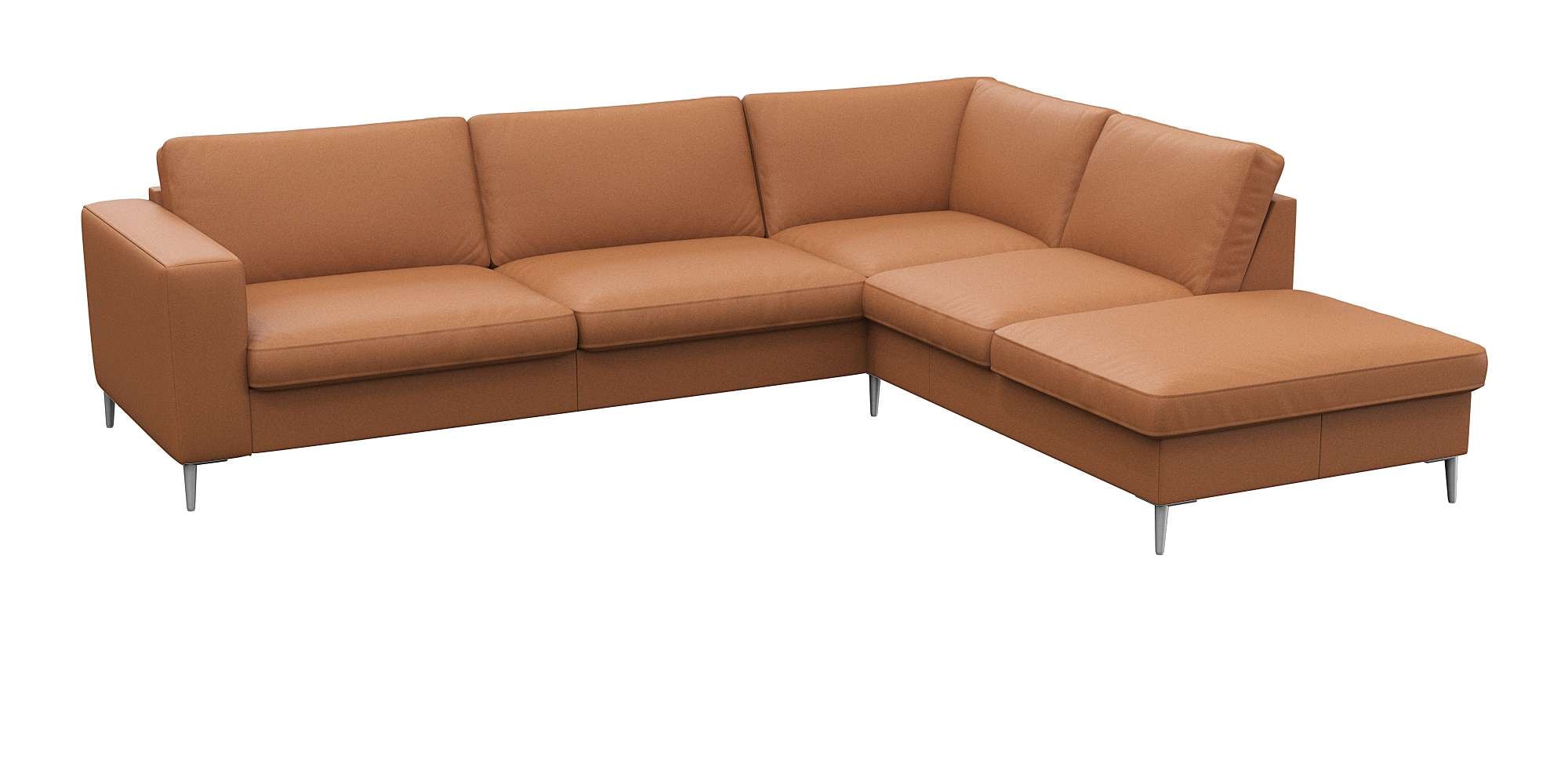 FLEXLUX Ecksofa »Fiore, super Sitzkomfort durch Kaltschaum im Sitz, L-Form«, breite Armlehnen, Füße Alu