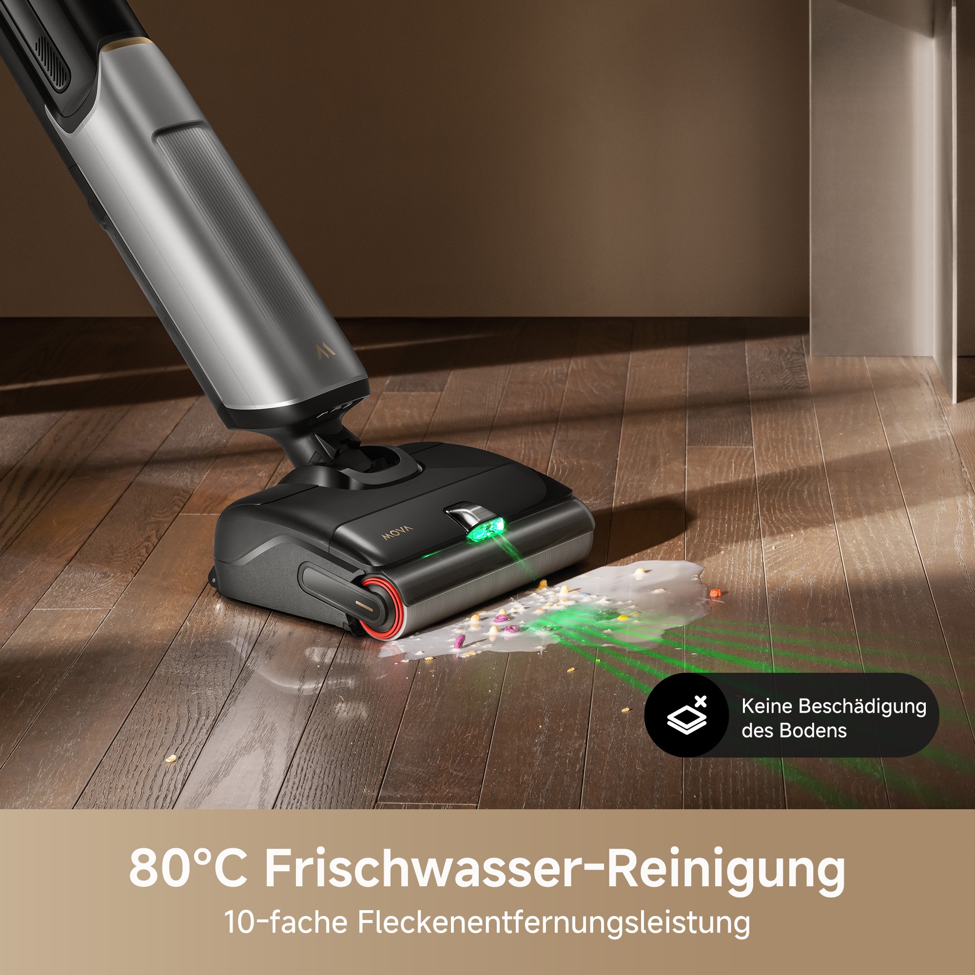Mova Nass-Trocken-Sauger »MOVA X4 Pro«, 20.000Pa Saugkraft, KI-gesteuerte Reinigungstechnologie, 180°-Design