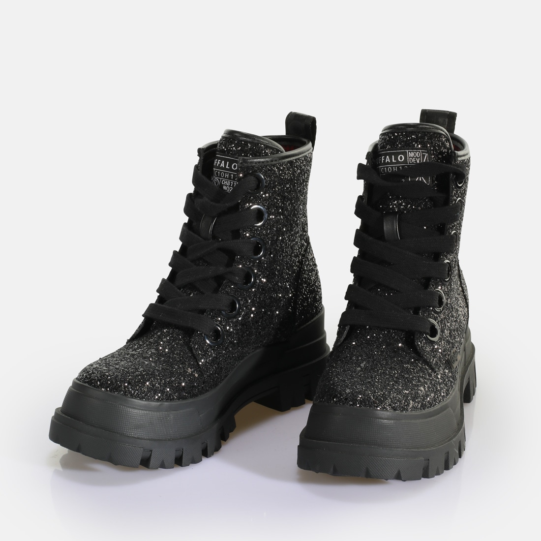Buffalo Schnürboots »ASPHA LACEUP HI«  Plateauboots, Schnürstiefelette mit stylischem Glitterbesatz
