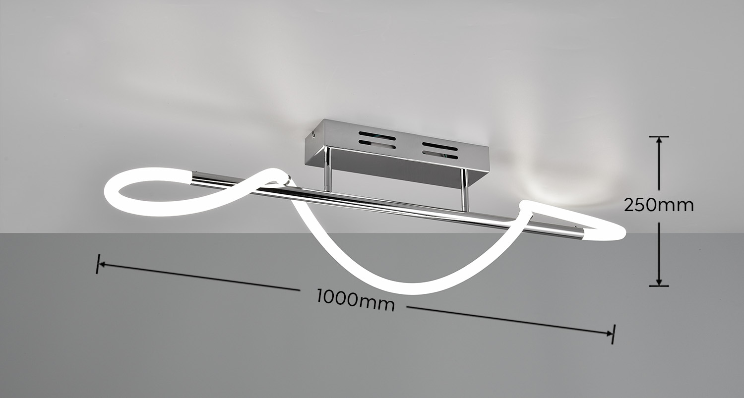 REALITY Leuchten LED Deckenleuchte »ARGOS, Deckenlampe 28W LED kaltweiß 4000K, 3500 Lumen, Switch Dimmer« LED-Board 1 Stk. Kaltweiß in 3 Stufen dimmbar über Wandschalter, 105 x 30 x 34 cm, LED Lichtband