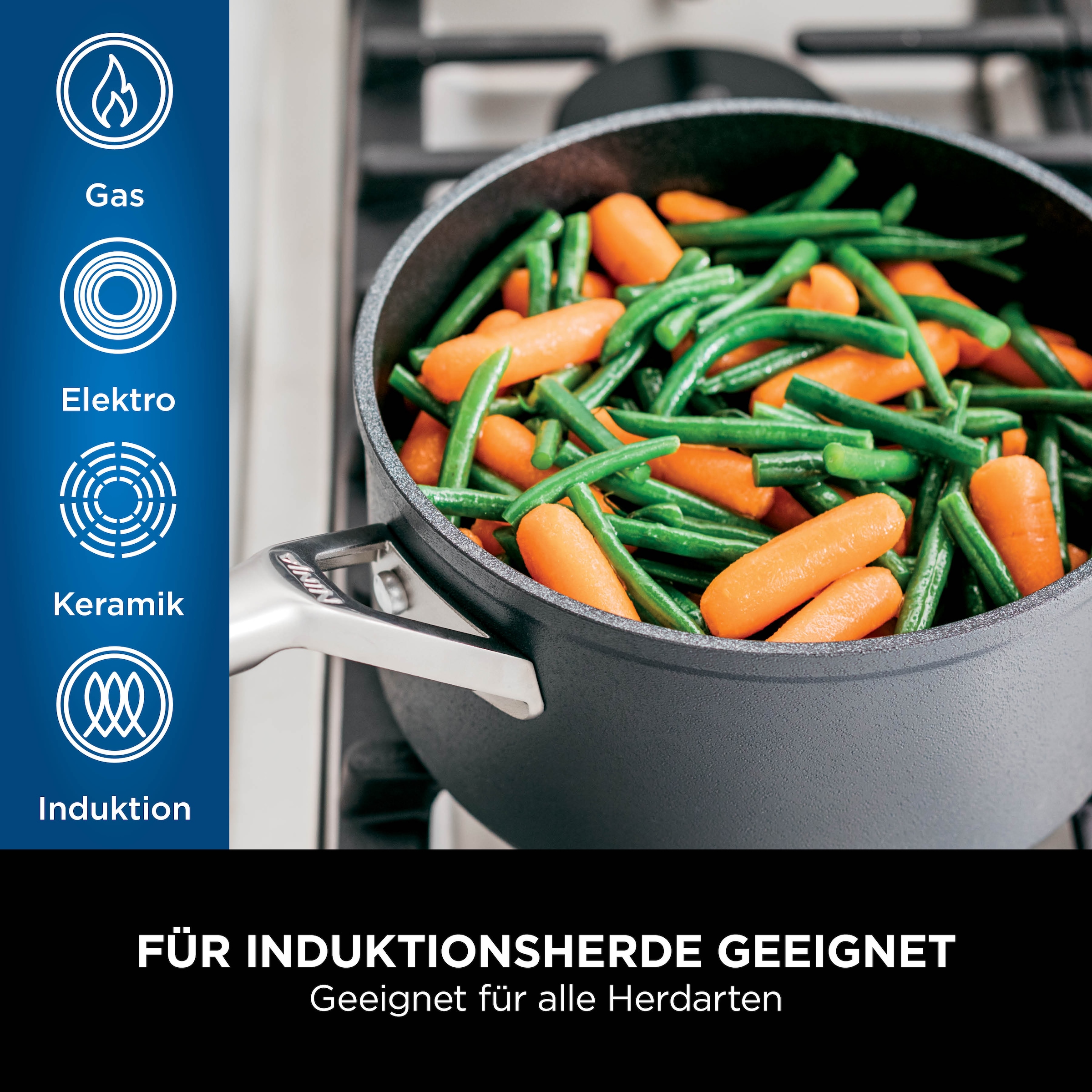 NINJA Bratpfanne »Ninja ZEROSTICK Premium Sauteuse (26 cm) C30126DE« Aluminium 1 Stk. tlg. Premium Kollektion, ZEROSTICK Technologie, garen ohne Fett