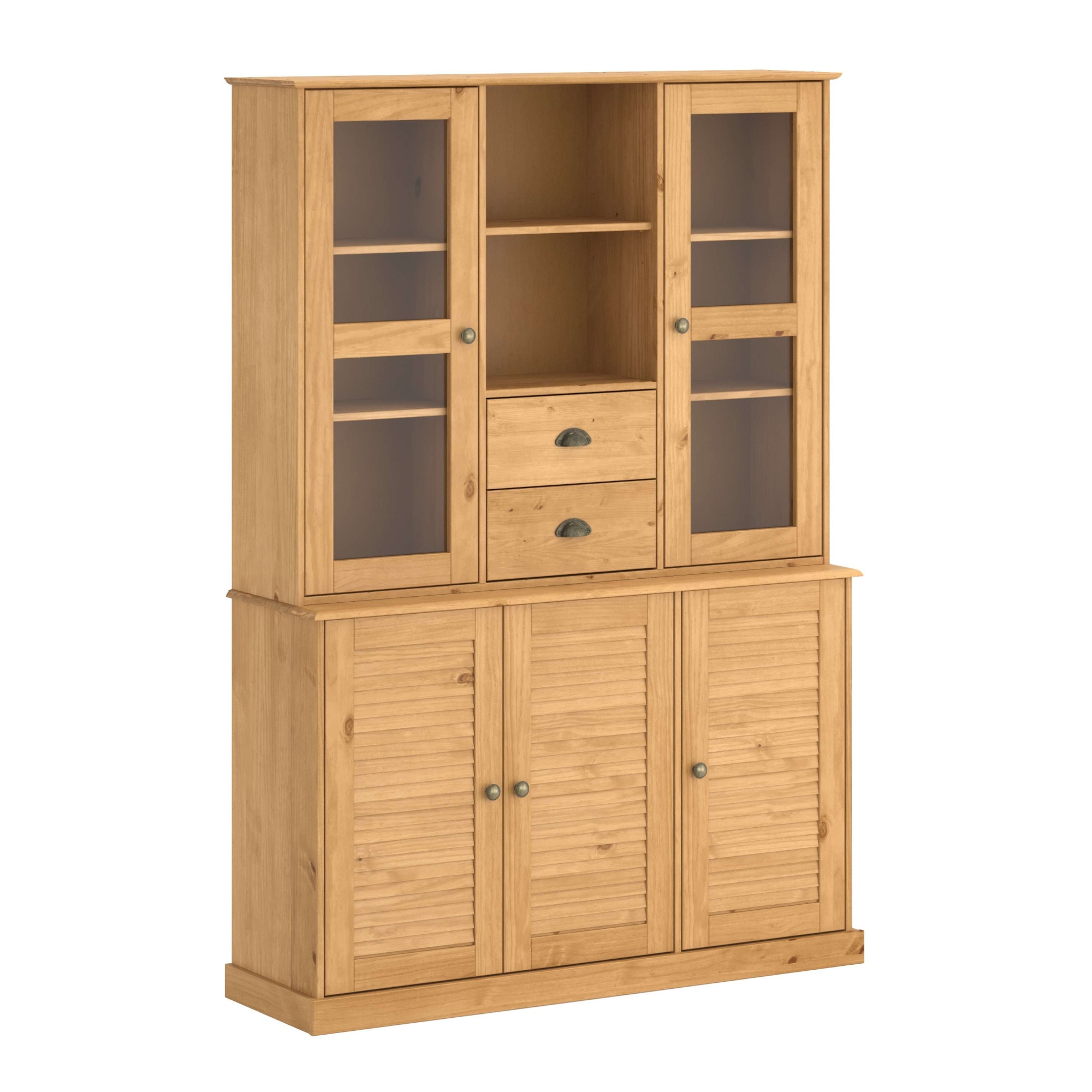 OTTO home Buffet »Turia« mit Glas- u. Lamellentüren, aus massivem Kiefernholz FSC®, Höhe 180 cm