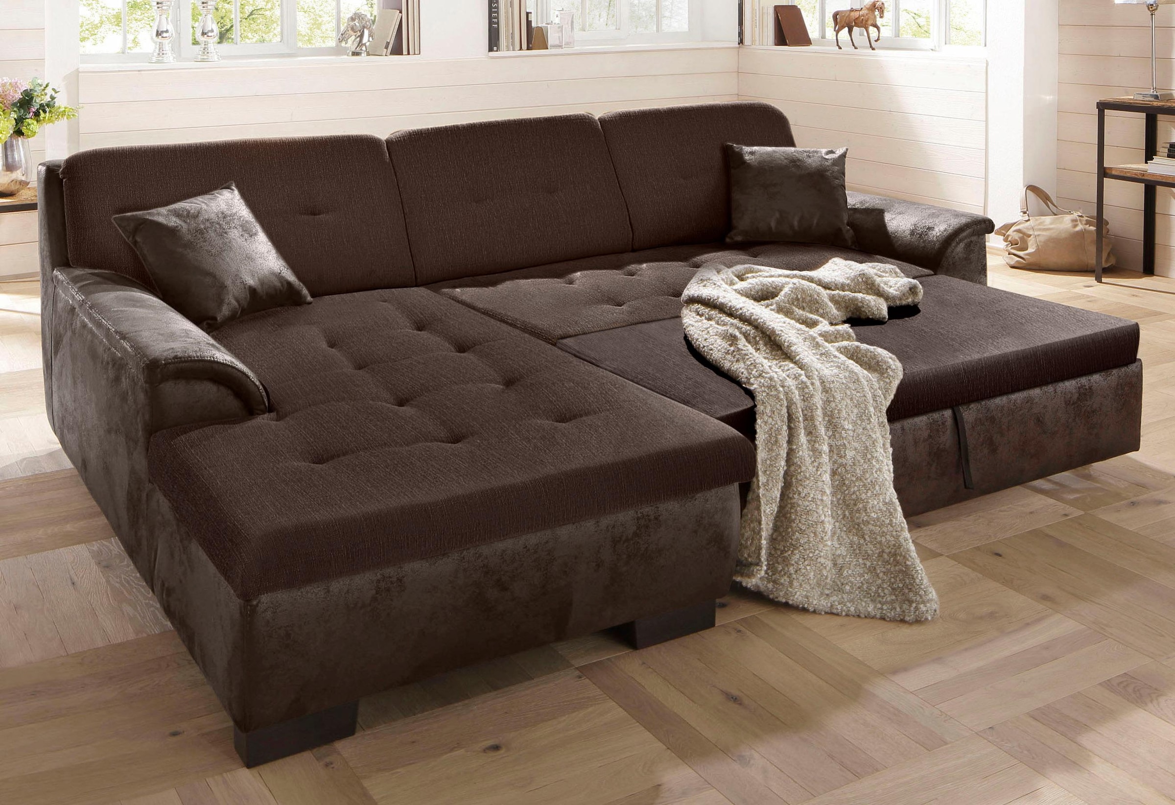 Home affaire Ecksofa »Bergen«, wahlweise mit Bettfunktion L-Form
