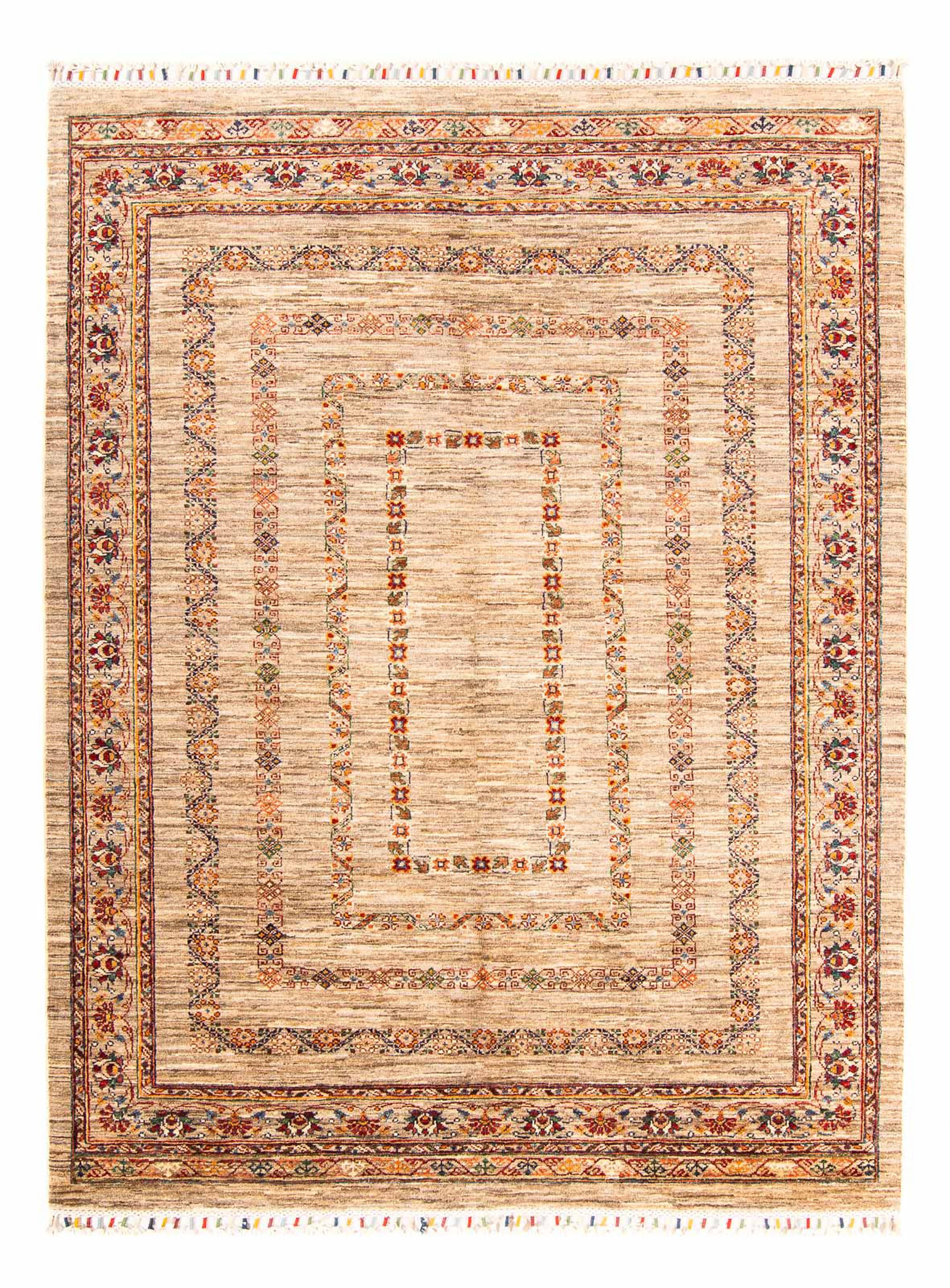 morgenland Orientteppich »Mir - Indus - 90 x 60 cm - dunkelrot«, rechteckig, Wohnzimmer, Handgeknüpft, Einzelstück mit Zertifikat
