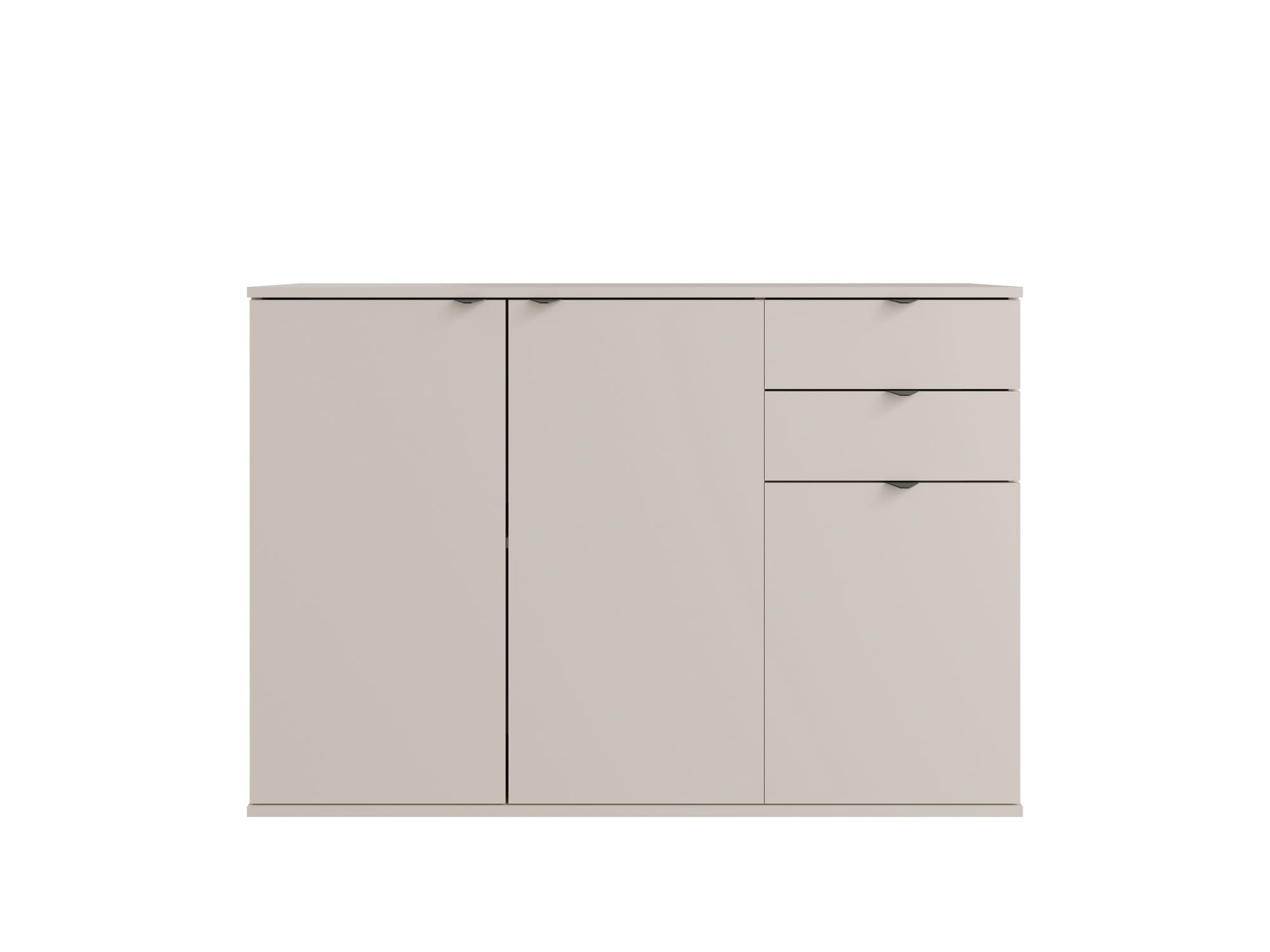 Home affaire Kommode »THALIANA Sideboard mit 3 Türen und 2 Schubladen, Breite 120 cm« Schrank in 3 Farben erhältlich, schwarze Metallgriffe, viel Stauraum