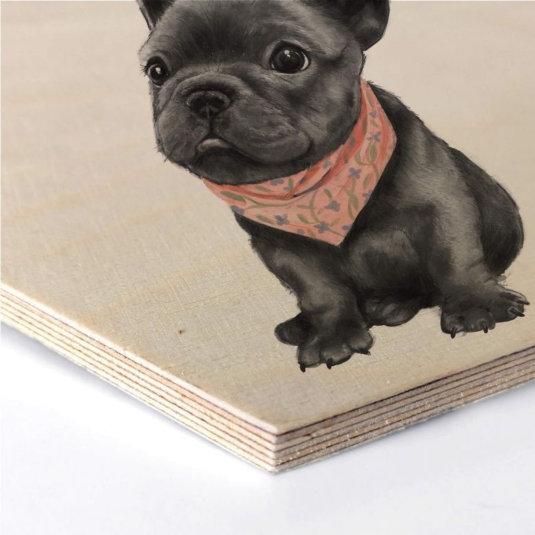 Wall-Art Holzbild »Französische Bulldogge Holzbild«, bestellen (1 St.) Raten auf