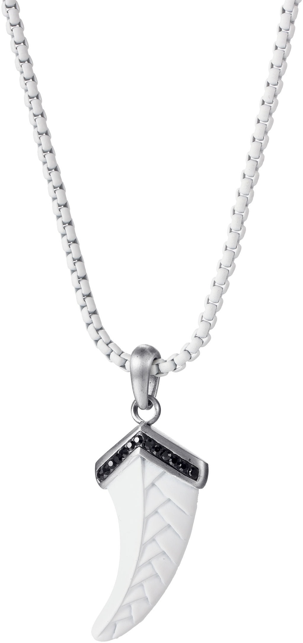 Firetti Kette mit Anhänger "Schmuck Geschenk Edelstahl Halsschmuck Halskette Teeth Zahn" mit Zirkonia (synth.)