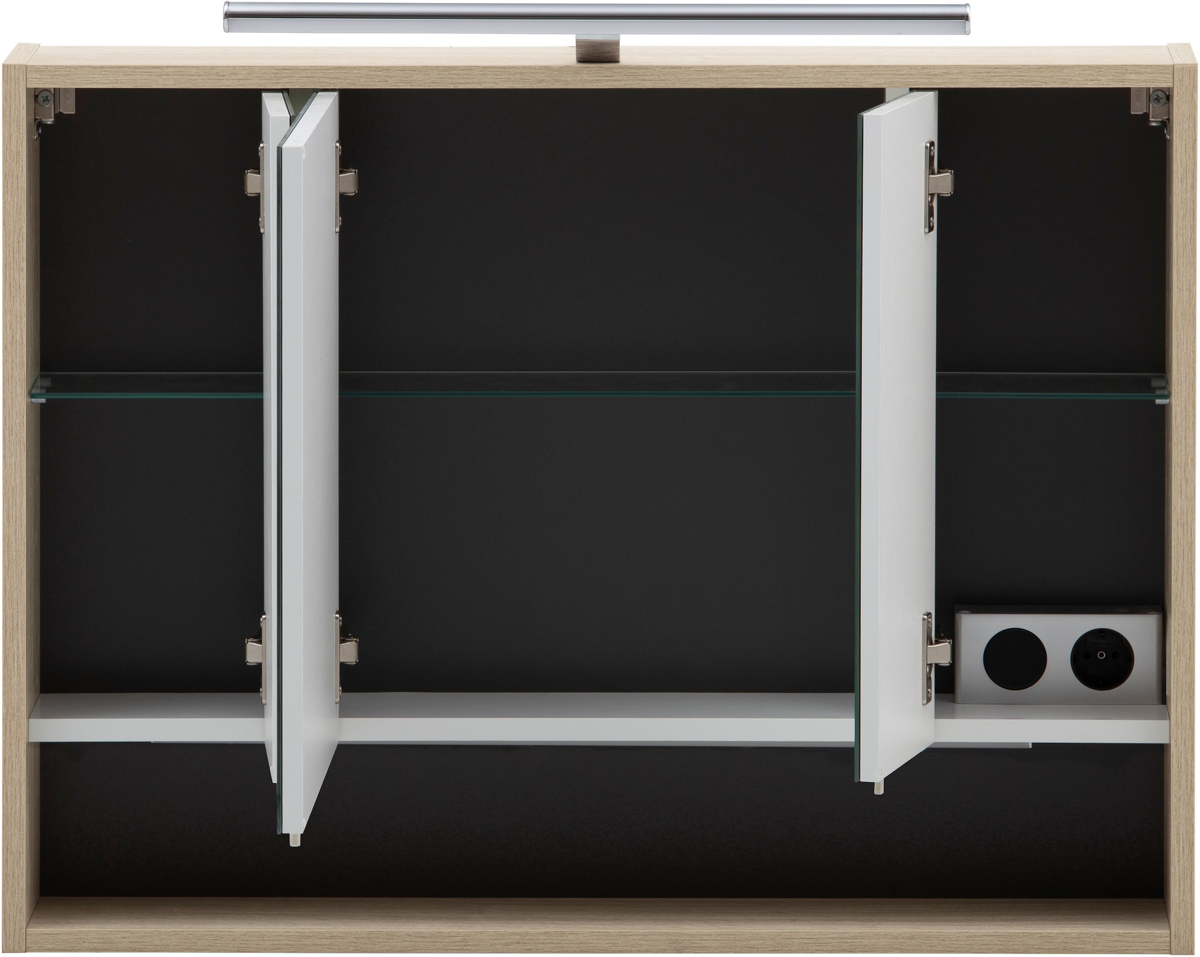 Schildmeyer Spiegelschrank »SONDERBY, inkl. Beleuchtung, Breite 60 cm, 3 Türen, MADE IN GERMANY« 1 Stk. tlg. Türen mit Anschlagdämpfung, MADE IN GERMANY
