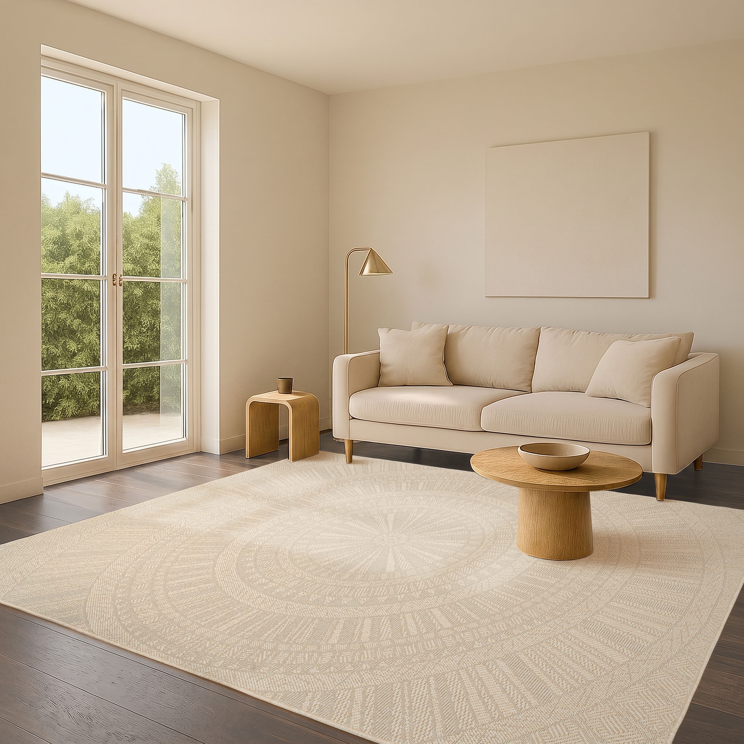 Bruno Banani Teppich »Solan, ethno, boho-inspiriert, In- und Outdoor geeignet« rechteckig 5 mm Höhe Mandala, Kreise, Küche, Wohnzimmer, Camping, Balkon