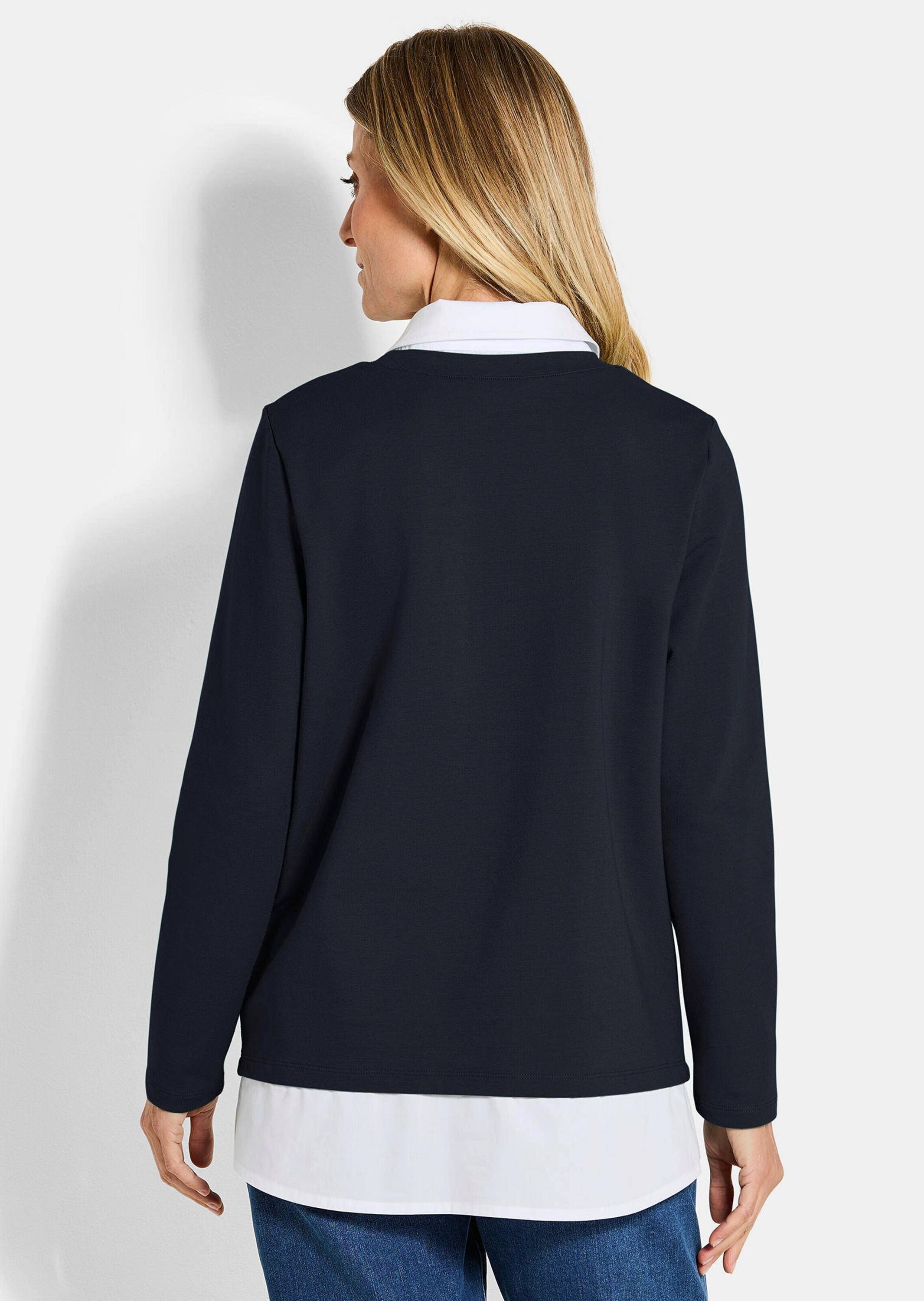 GOLDNER Langarmshirt »Kurzgröße Elegantes 2-in-1 Business-Oberteil«