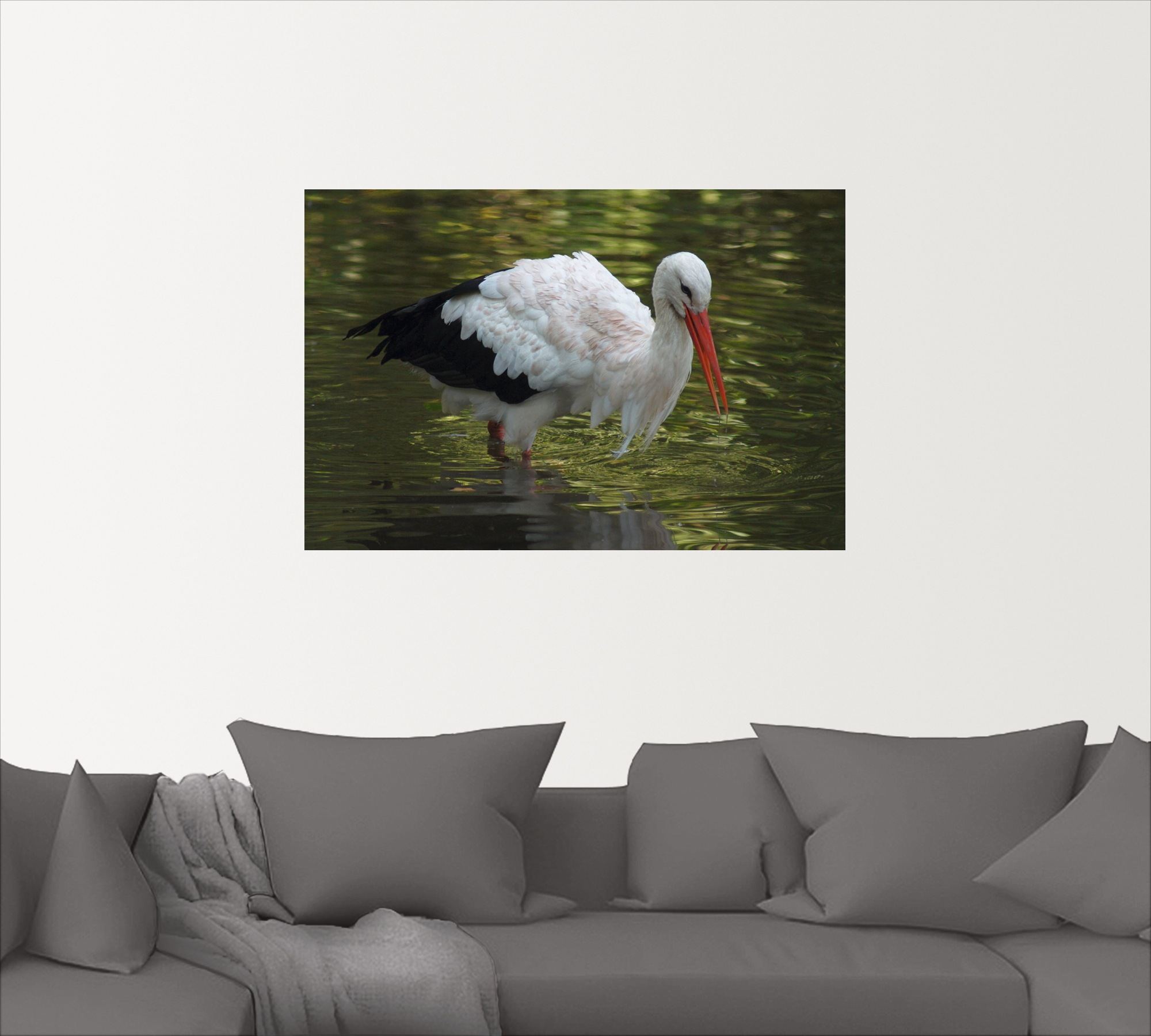 Artland Wandbild »Storch auf der in Größen Leinwandbild, St.), oder versch. als Vögel, Wandaufkleber bestellen auf Raten Poster (1 Jagd«