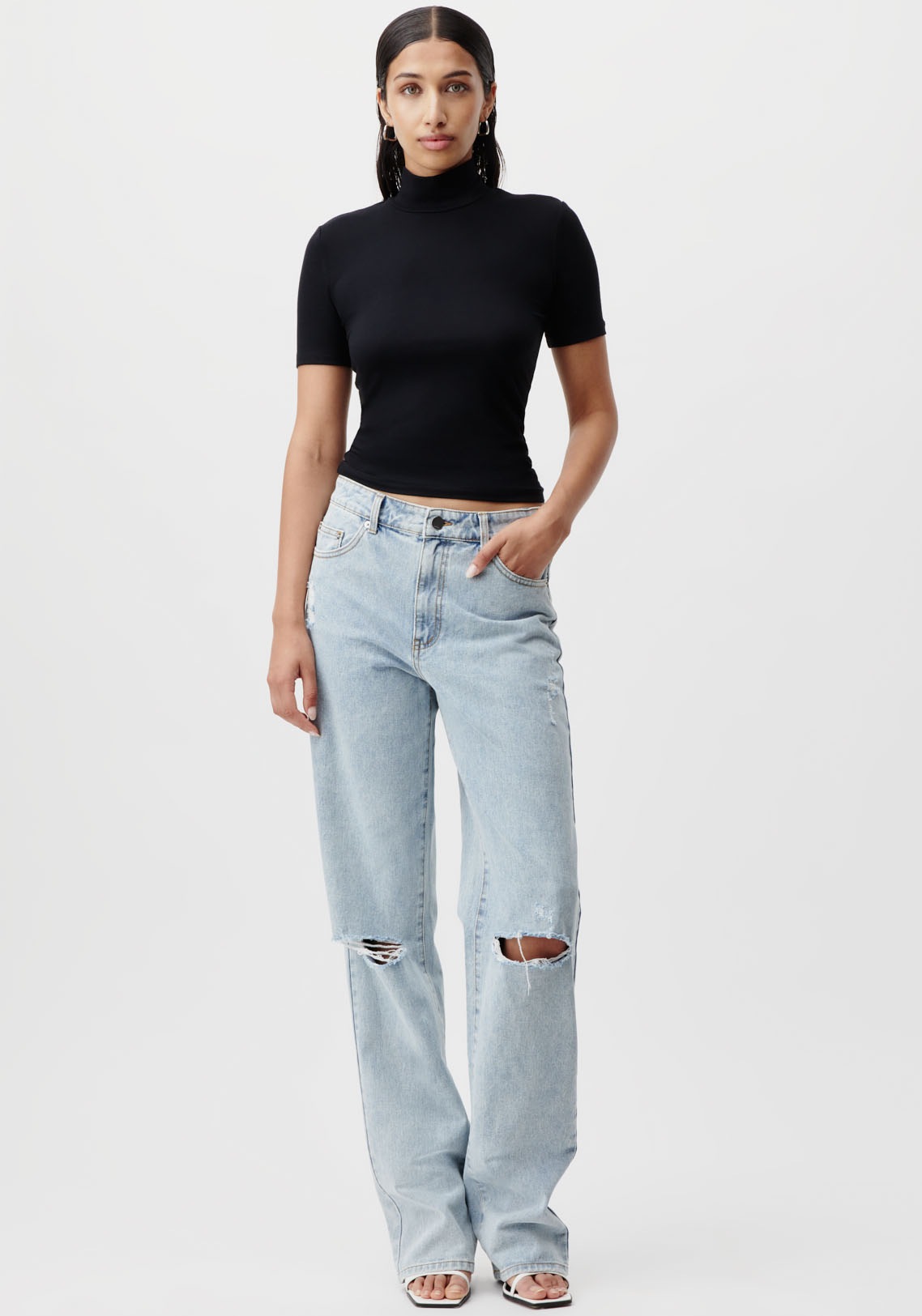 LeGer T-Shirt »Larina«, figurbetont, Stehkragen