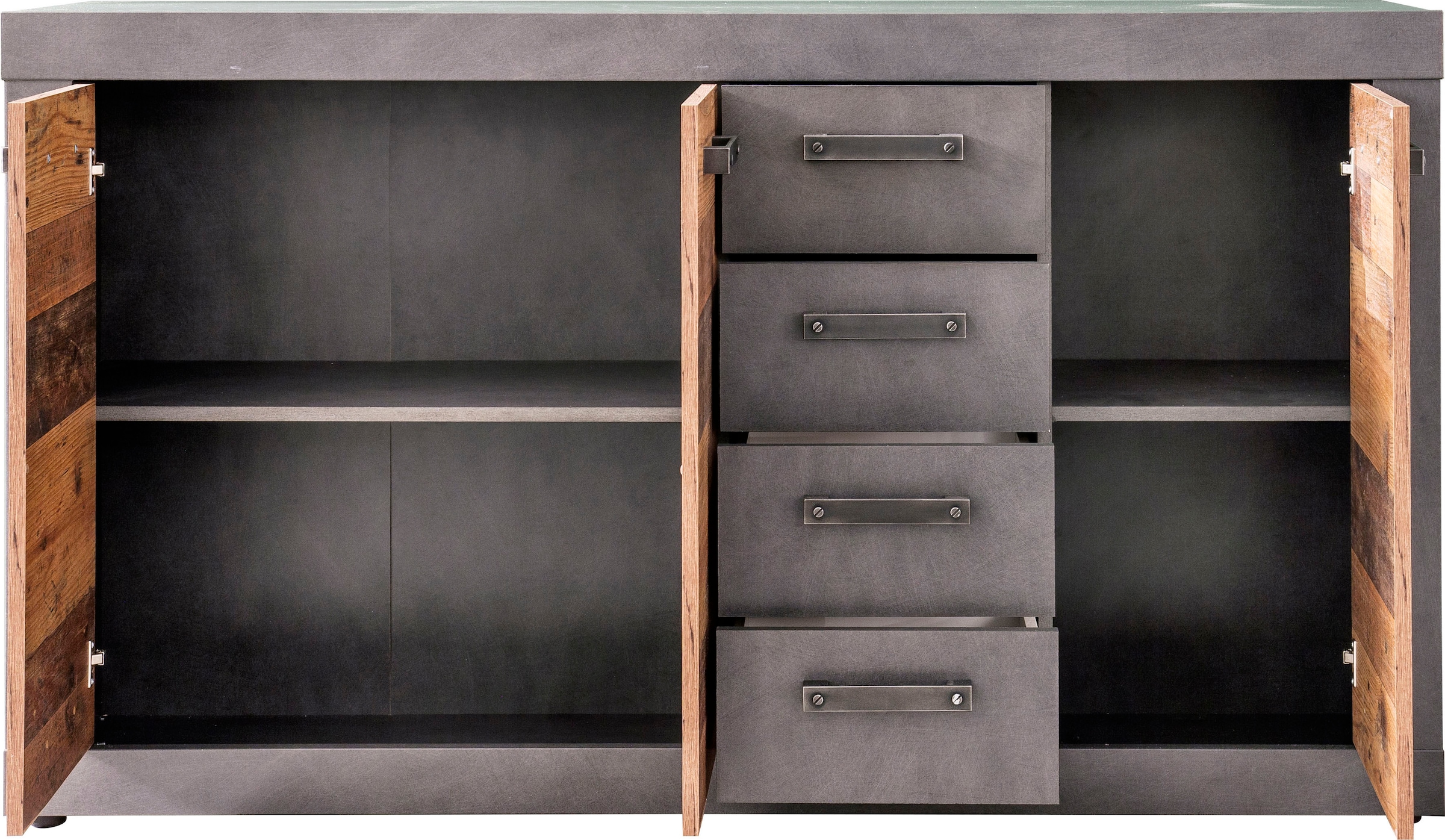 Home affaire Kommode »Ilana« Kommode mit 3 Türen & 4 Schubladen - (B/T/H) 151/37/86 cm