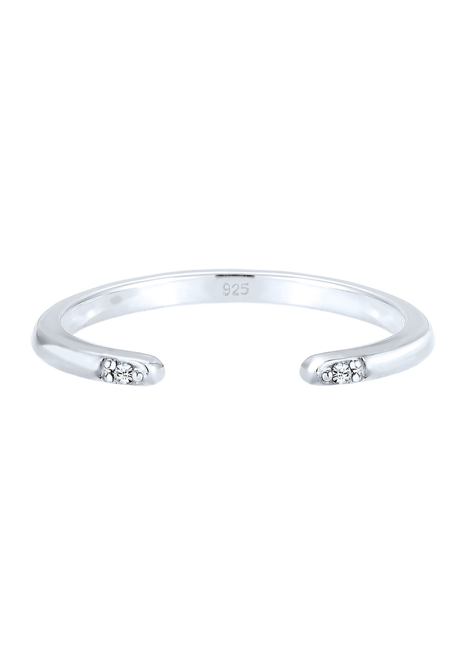 Elli Silberring »Ring Glas Kristalle Weiß 925 Sterling Silber Offen«