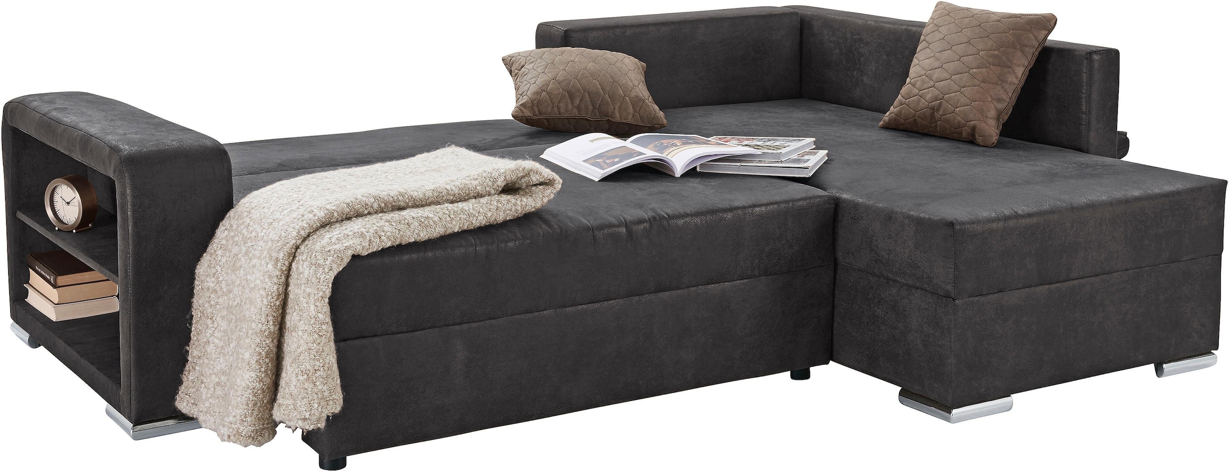 COLLECTION AB Ecksofa »John L-Form«, inklusive Bettfunktion und Bettkasten