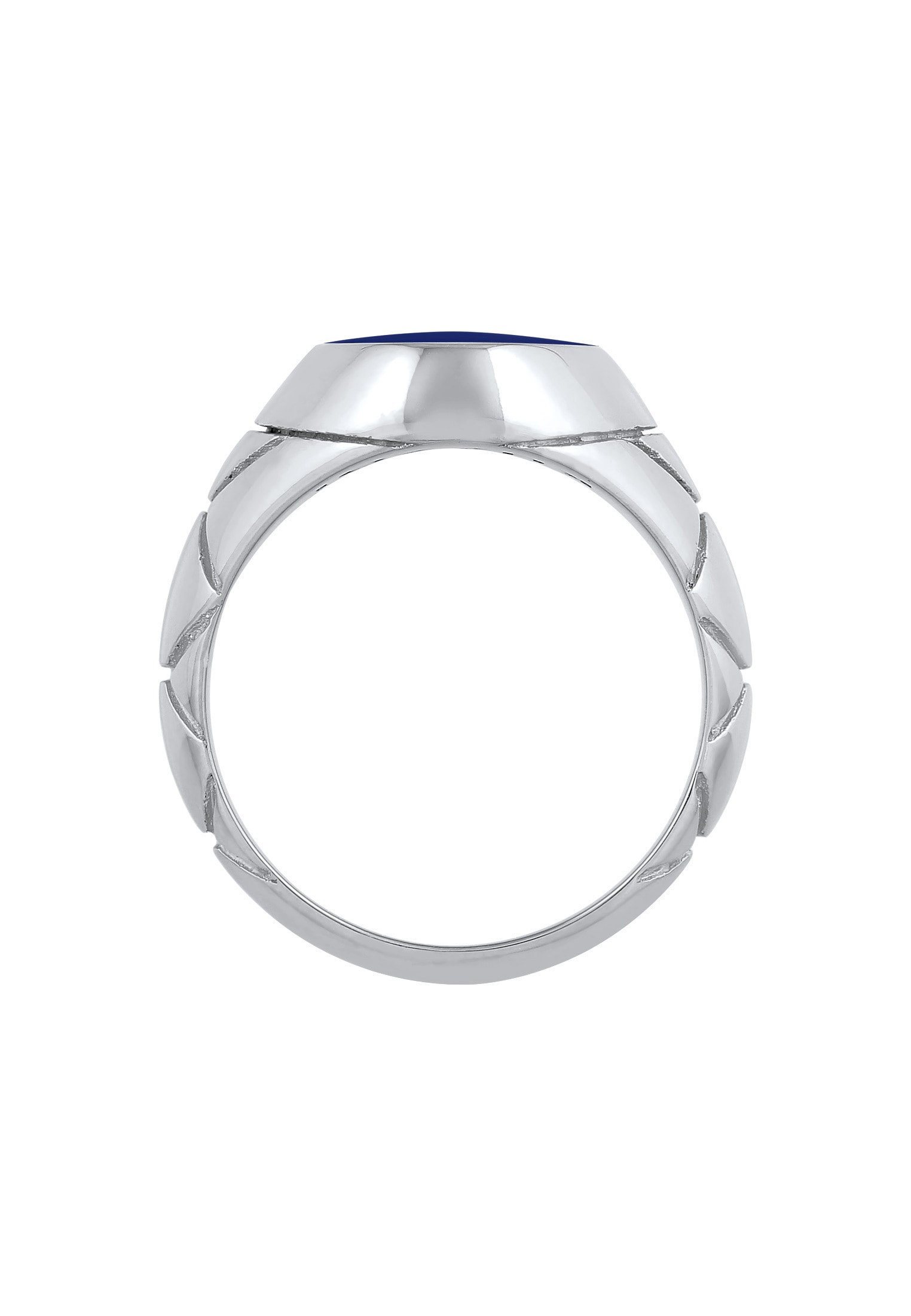 Kuzzoi Siegelring »Ring Basic Herren Siegelring Oval Emaille 925er Silber«