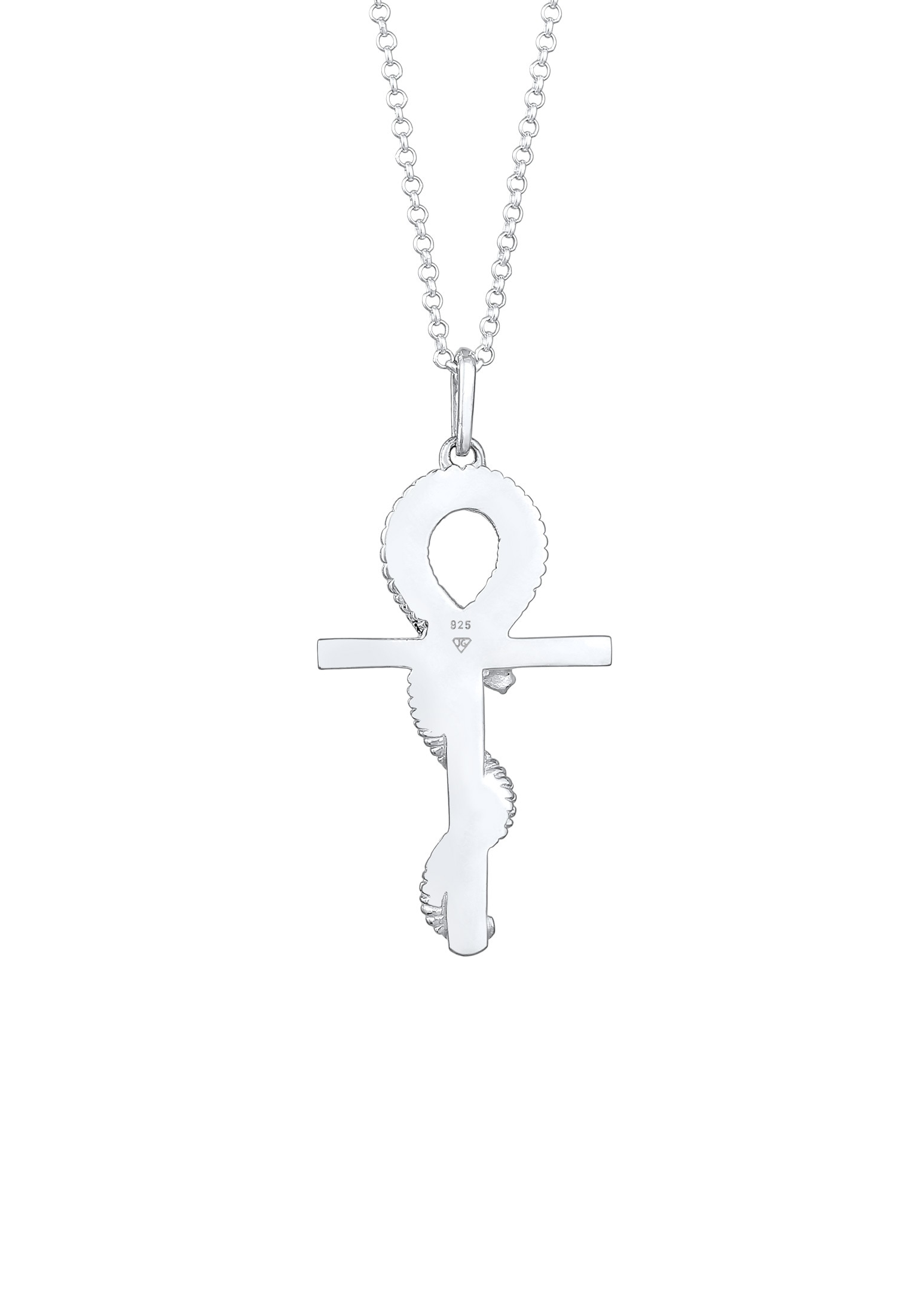 Kuzzoi Lange Kette »Halskette Herren Kreuz Schlange 925 Silber«