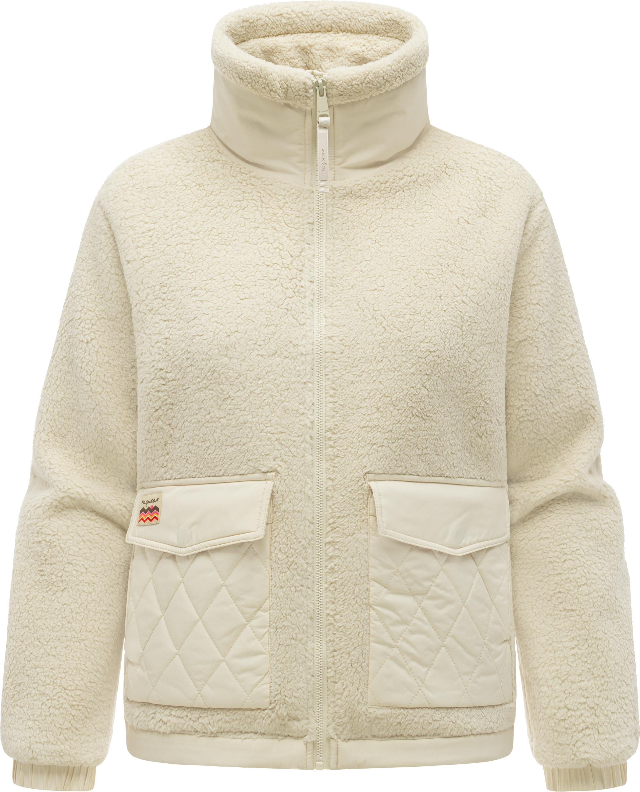 Ragwear Plüschjacke »Plüschjacke Arctika Y« ohne Kapuze Warme kuschelige Damenjacke im Materialmix