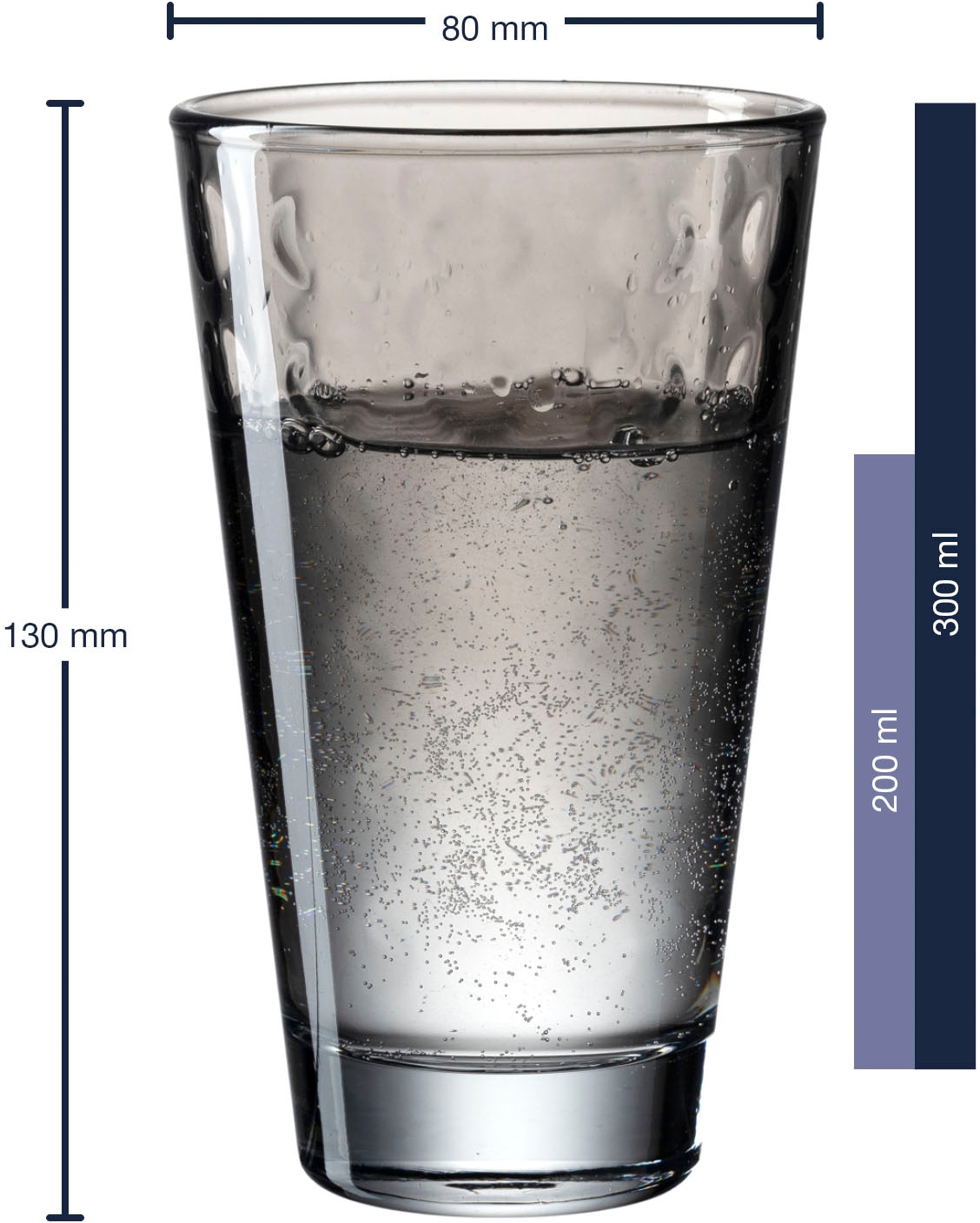LEONARDO Longdrinkglas »OPTIC«, (Set, 6 tlg.), 300 ml, 6-teilig