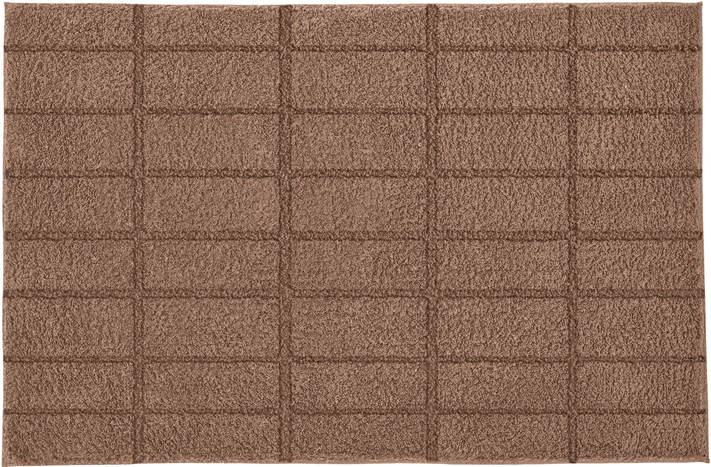 Kleine Wolke Badematte »Tiles«, rutschhemmend beschichtet, fußbodenheizungsgeeignet, Badteppich, Uni Farben, Hoch-Tief Effekt