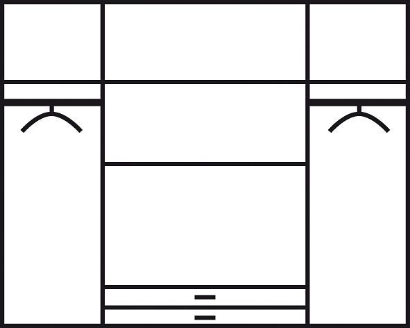 Schlafkontor Drehtürenschrank »Base Kleiderschrank Joe Garderobe Hochschrank Wäscheschrank«, Bega Schrank Schlafzimmer Bestseller in 3 Breiten und 2 Farben