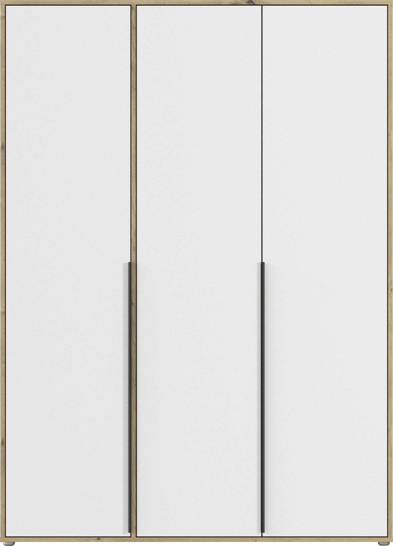 rauch Drehtürenschrank »Kleiderschrank Schrank Garderobe Wäscheschrank NAGATA viel Stauraum«, (in 3 verschiedenen Ausstattungen BASIC/CLASSIC/PREMIUM), mit modernen Stangengriffen in Graumetallic TOPSELLER MADE IN GERMANY